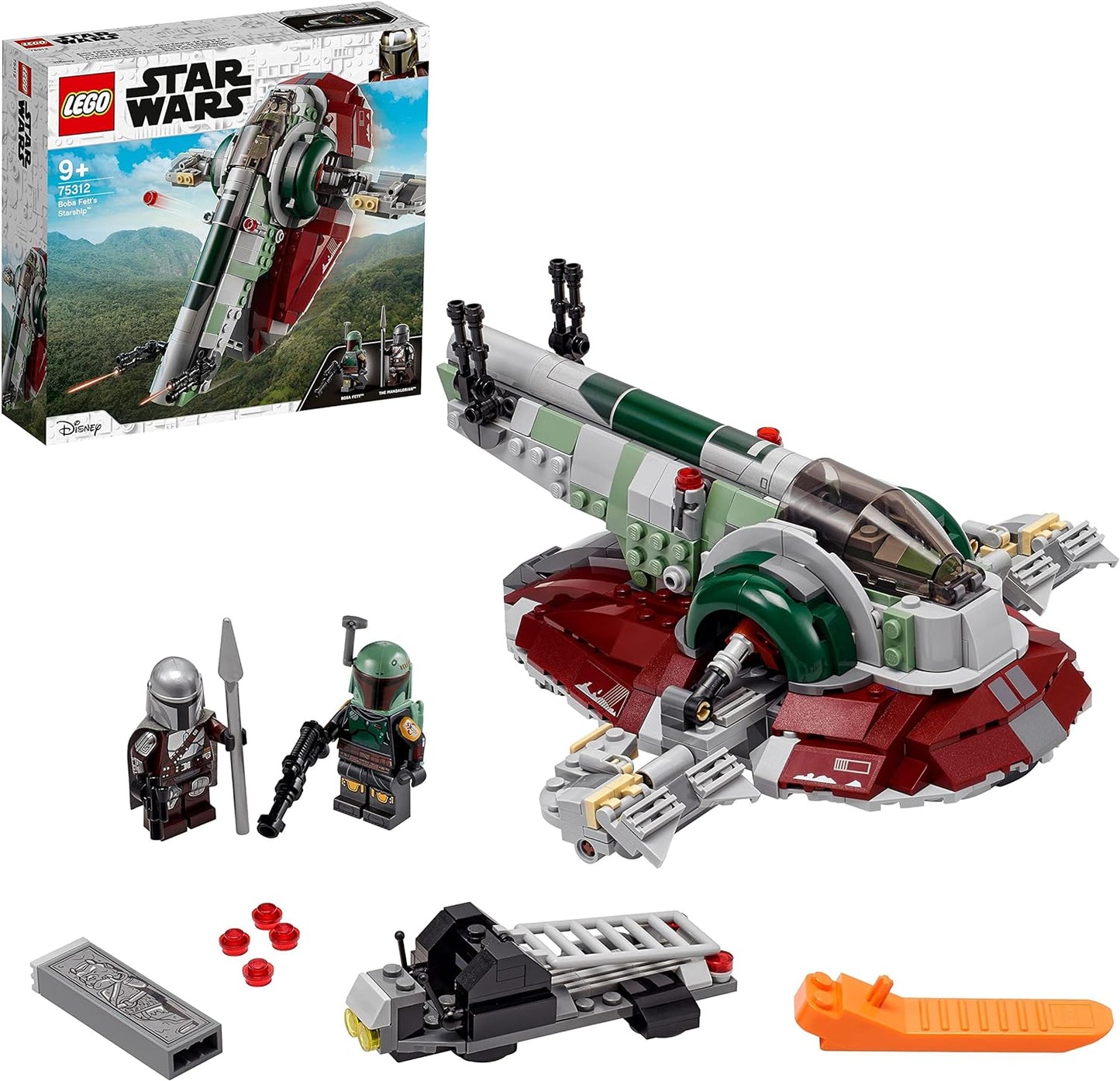 LEGO 75312 Star Wars Boba Fetts Starship, Space Toy for Children from 9 Years, Spaceship Model from The Mandalorian with 2 Mini Figures, Gift for Children, Boys and Girls