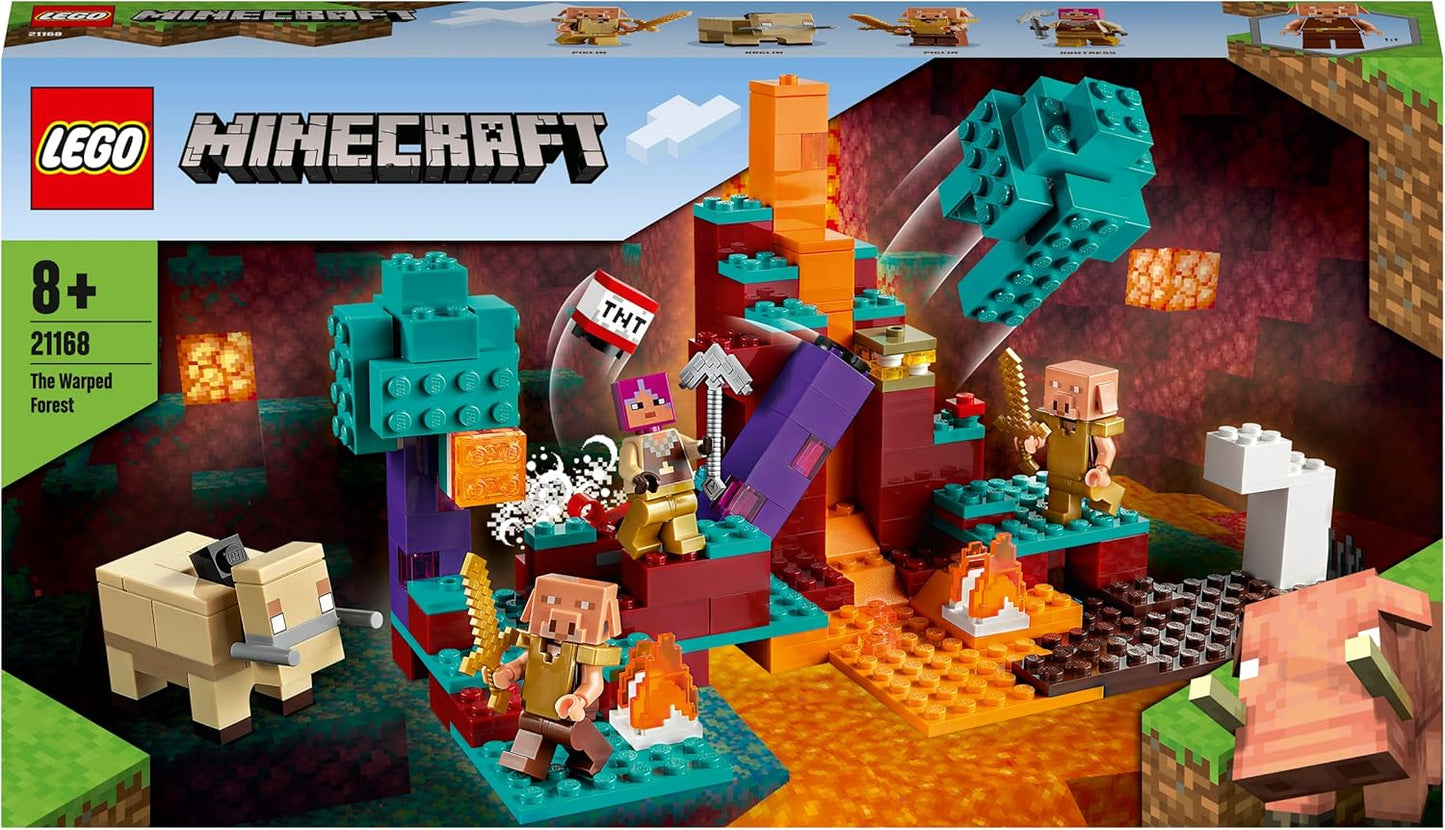 LEGO Mincecraft The Warped Forrest Nether Playset with Huntress, Hoglin and 2 Piglins, Toy from 8 Years, , 21168