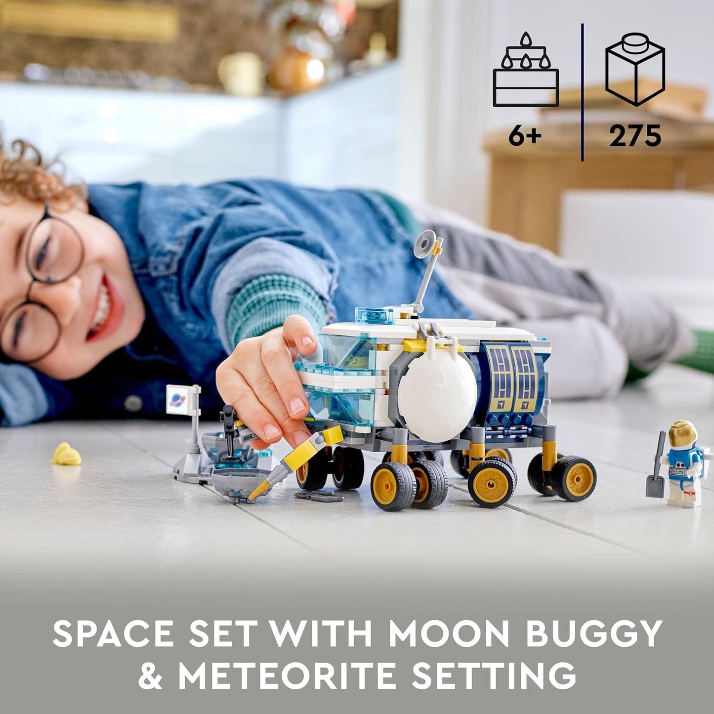 LEGO 60348 City Moon Rover, Space Toy from 6 Years for Girls and Boys, with Astronaut Mini Figures NASA Series for Children