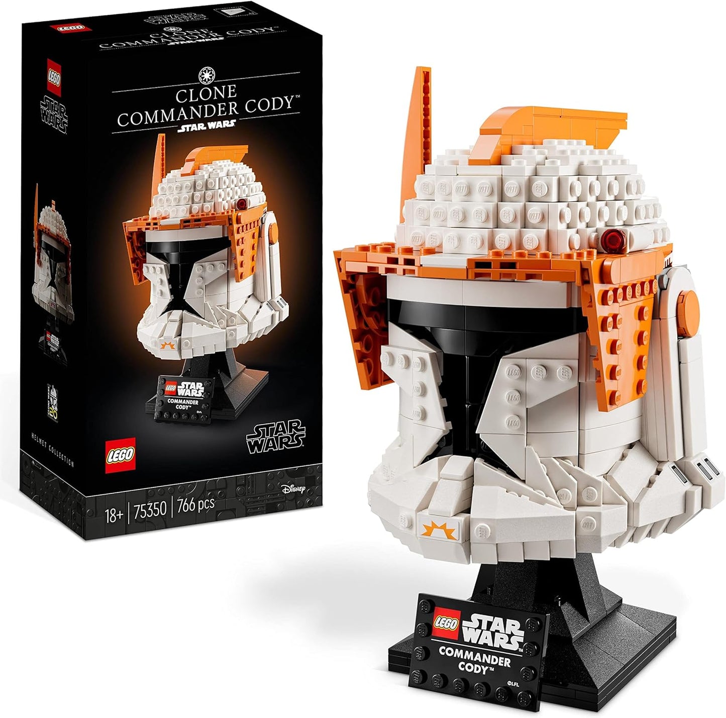 LEGO 75350 Star Wars Clone Commander Cody Helmet Set for Adults, The Clone Wars 2023 Series Memorabilia, Gift for Collection, Decorative Model