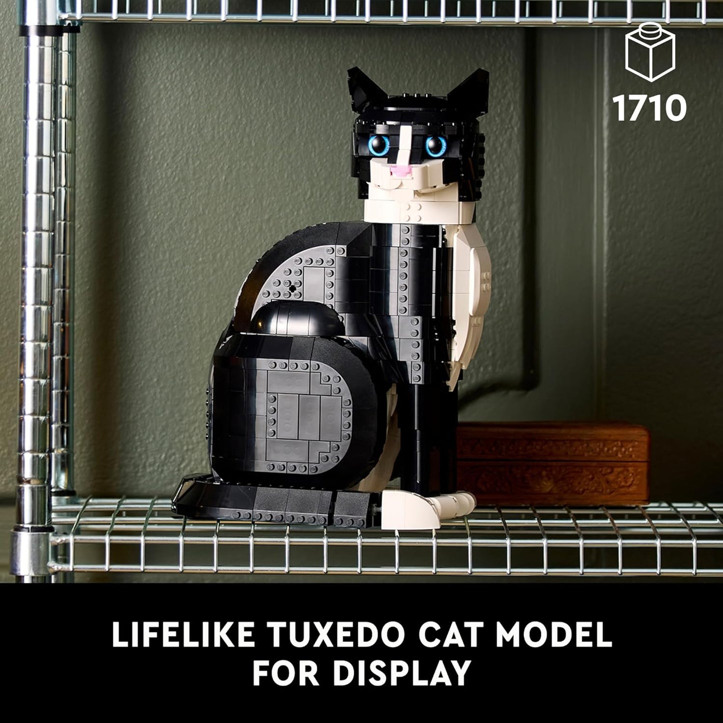 LEGO Ideas 21349 Black and White Cat Home Accessory Gift Idea for Animal Lovers and Cat Lovers Collector's Model Creative Activity Kit for Adults