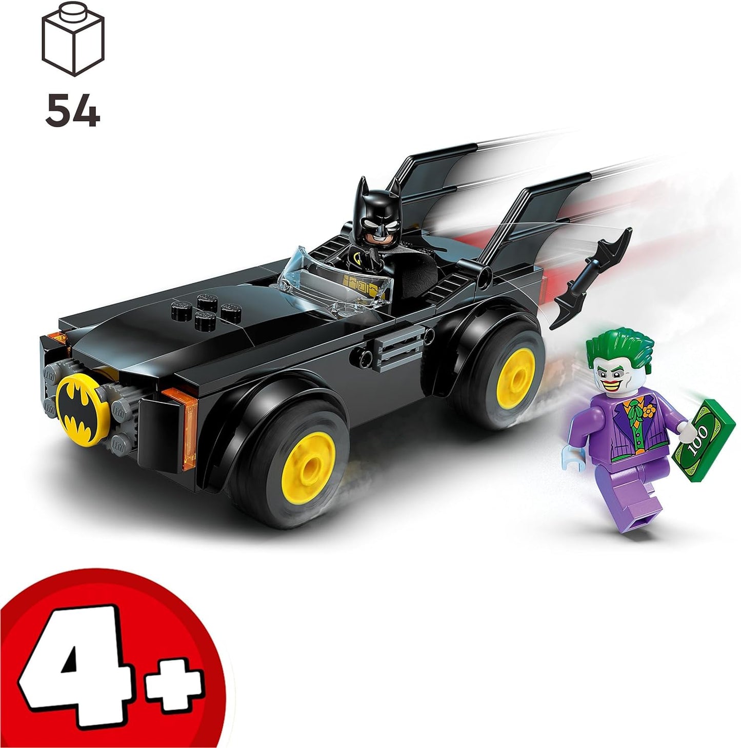 LEGO 76264 DC Batmobile Chase: Batman vs. Joker Toy Car Set, Superhero Starter Set with 2 Mini Figures, Toys for Preschool Kids, Boys, Girls from 4 Years, Quick Set Up