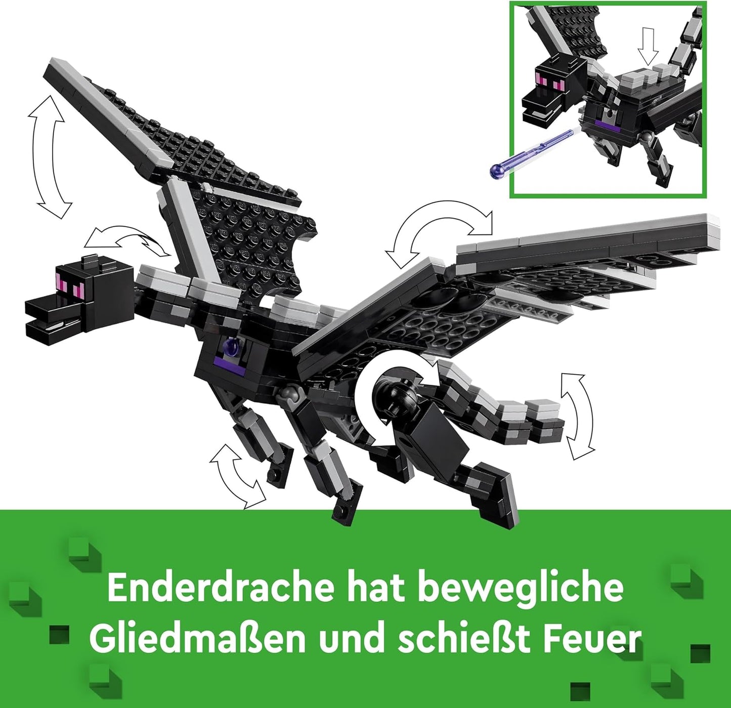 LEGO Minecraft The Ender Dragon and the End Ship, Action Toy and Explorer Set, Video Game Building Kit, Adventure Playset, Gift for Boys and Girls from 8 Years 21264