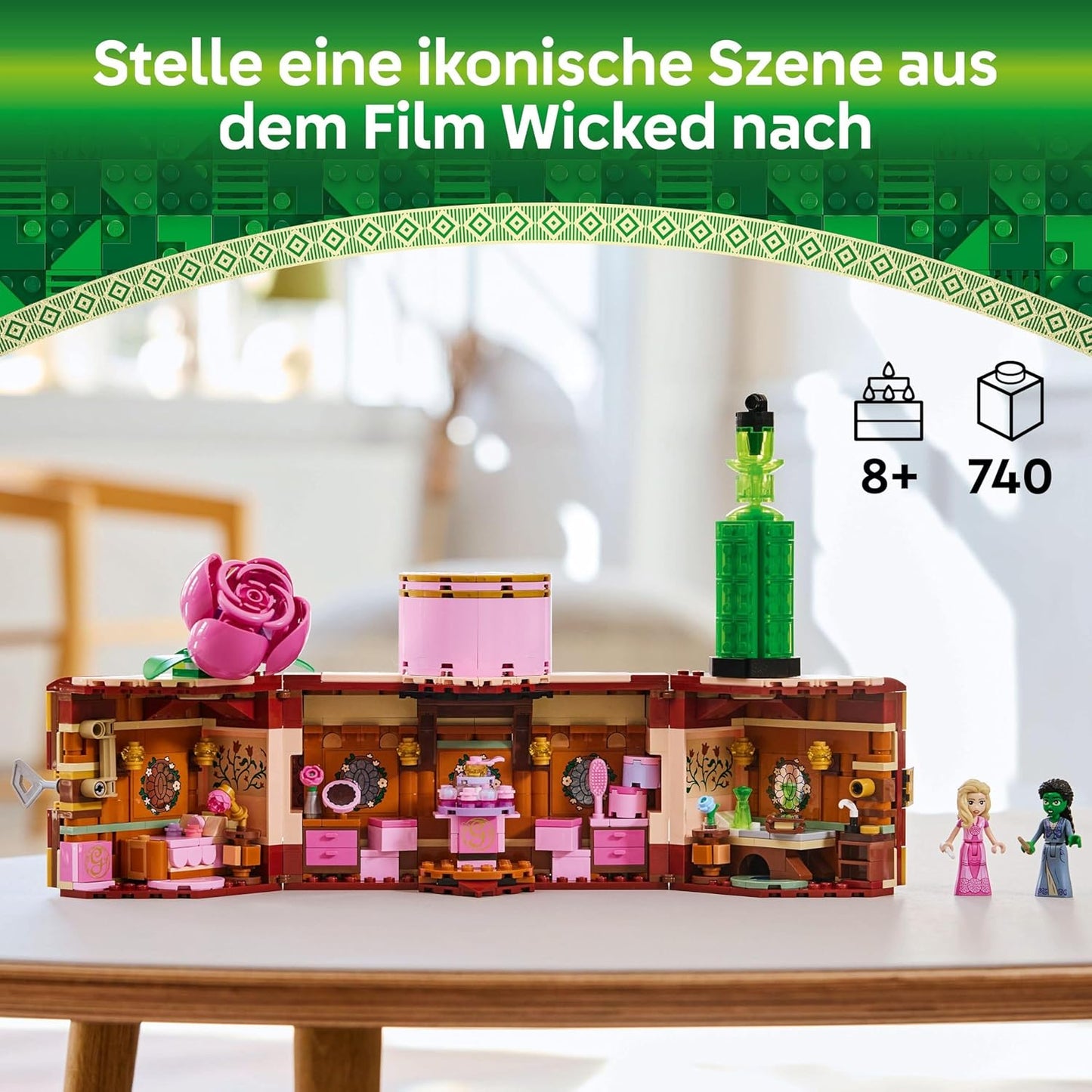 LEGO Wicked Glindas and Elphabas Dormitory, Fantasy Model to Collect with 2 Witches of Oz Toy Figures, Gift for Girls and Boys from 8 Years Who Love Dollhouses 75683