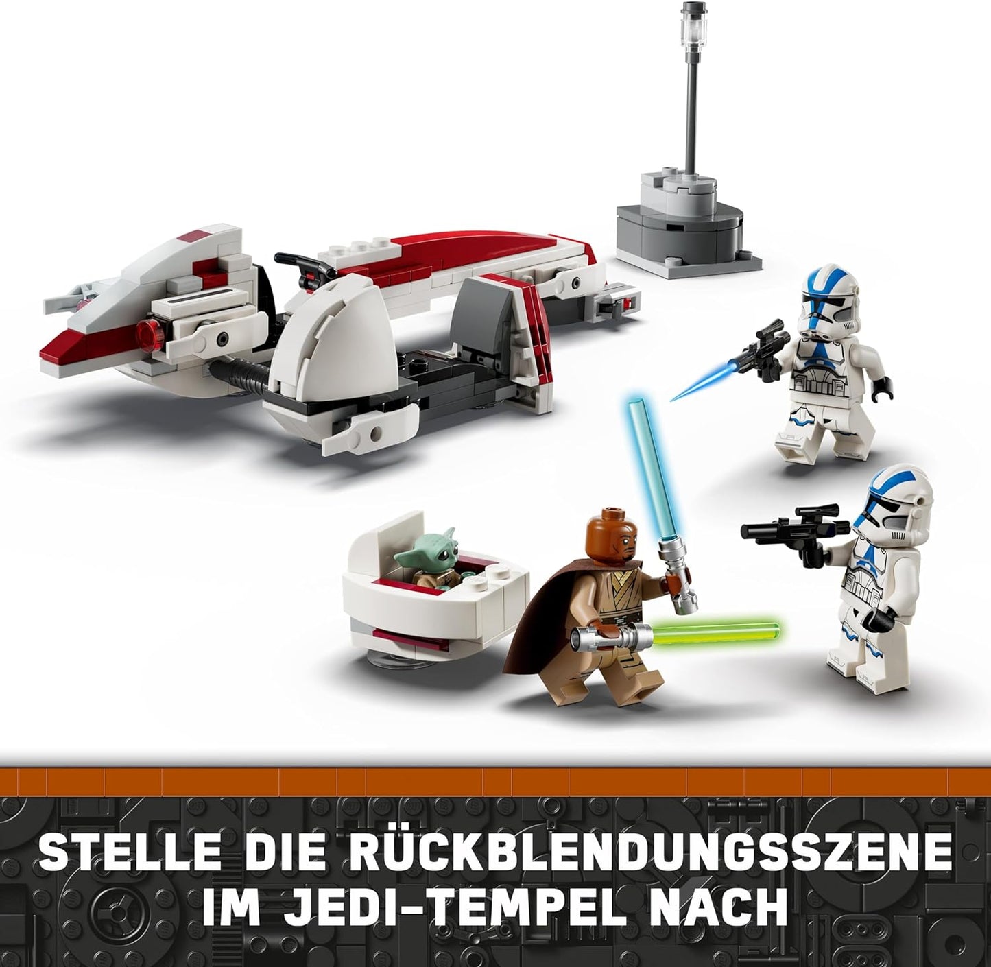 Lego Star Wars Escape with the BARC Speeder, The Mandalorian Set, Toy Bike with Sidecar, Includes Kelleran Beq and Grogu Figures, Gift for Boys and Girls 8 Years and Up, 75378