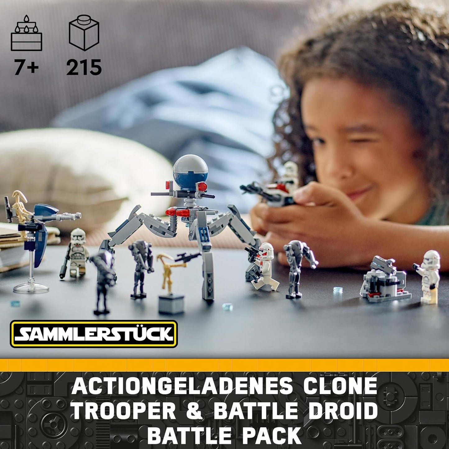 LEGO Star Wars Clone Trooper & Battle Droid Battle Pack, Toy for Children with Buildable Speeder Bike, Tri-Droid Figures and Defence Posts, Gift for Boys and Girls from Age 7 and Up, 75372