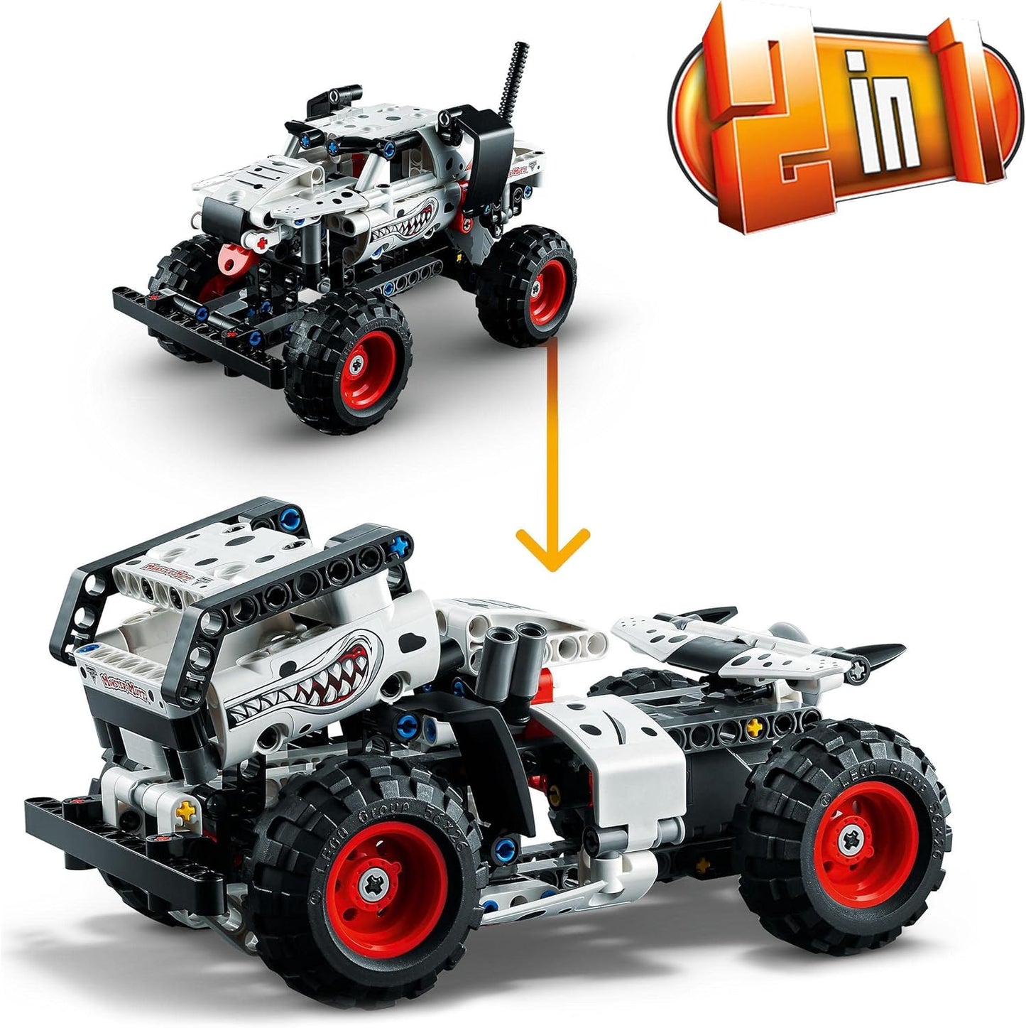 LEGO 42150 Technic Monster Jam Monster Mutt Dalmatian, Monster Truck Toy for Boys and Girls, Racing Toy with Pull-Back Motor