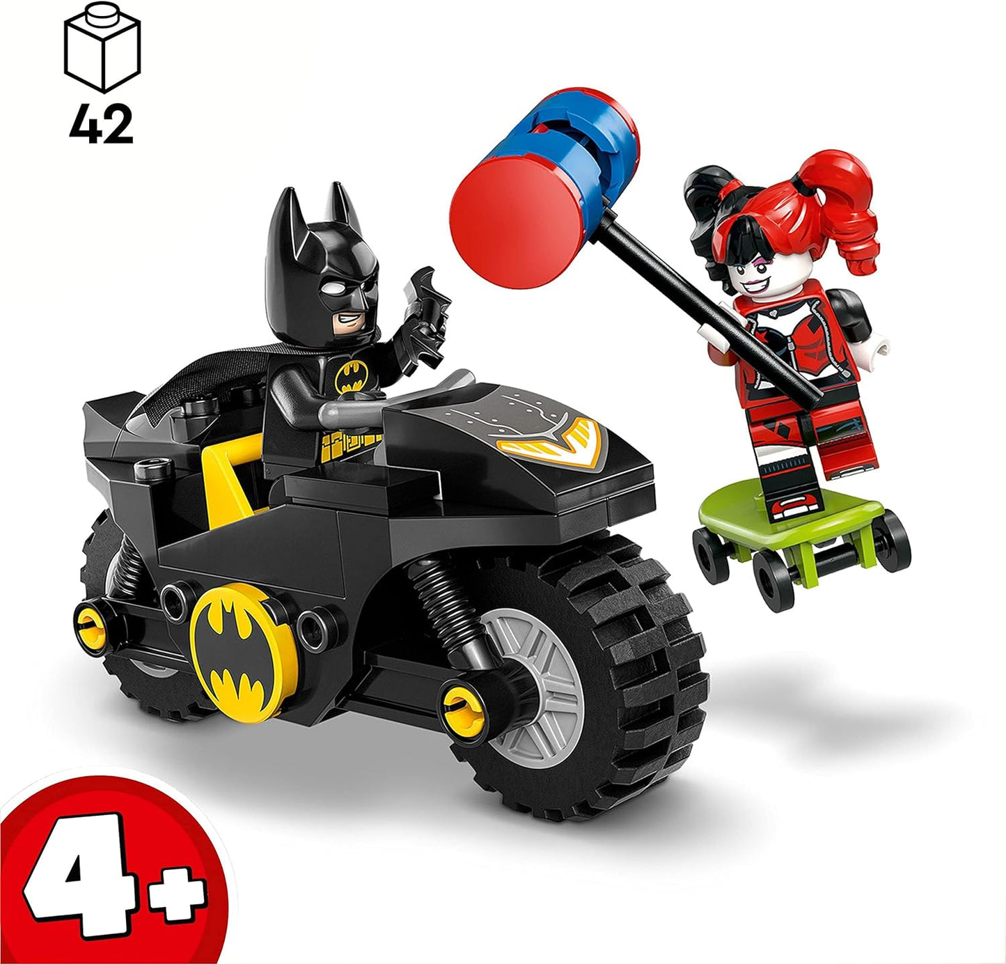 LEGO 76220 DC Batman vs. Harley Quinn Superhero Set with Action Figures, Skateboard and Motorcycle Toy for Boys and Girls from 4 Years