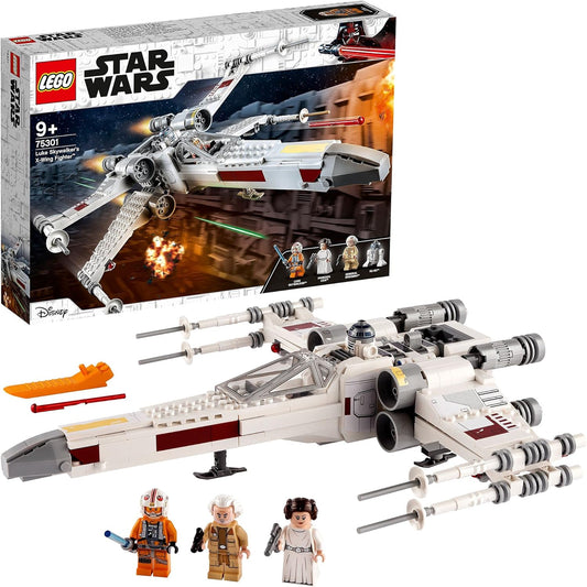 Lego 75301 Star Wars Luke Skywalker's X-Wing Fighter Toy with Princess Leia and Droid R2-D2 as Figure.