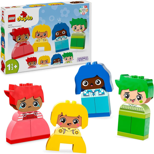 LEGO DUPLO Große Gefühle, Stapelspiel zum Bauen mit 23 bunten Bausteinen und 4 Figuren, Motorik-Spielzeug zur Förderung der sozialen und emotionalen Entwicklung von Kleinkindern ab 18 Monaten 10415