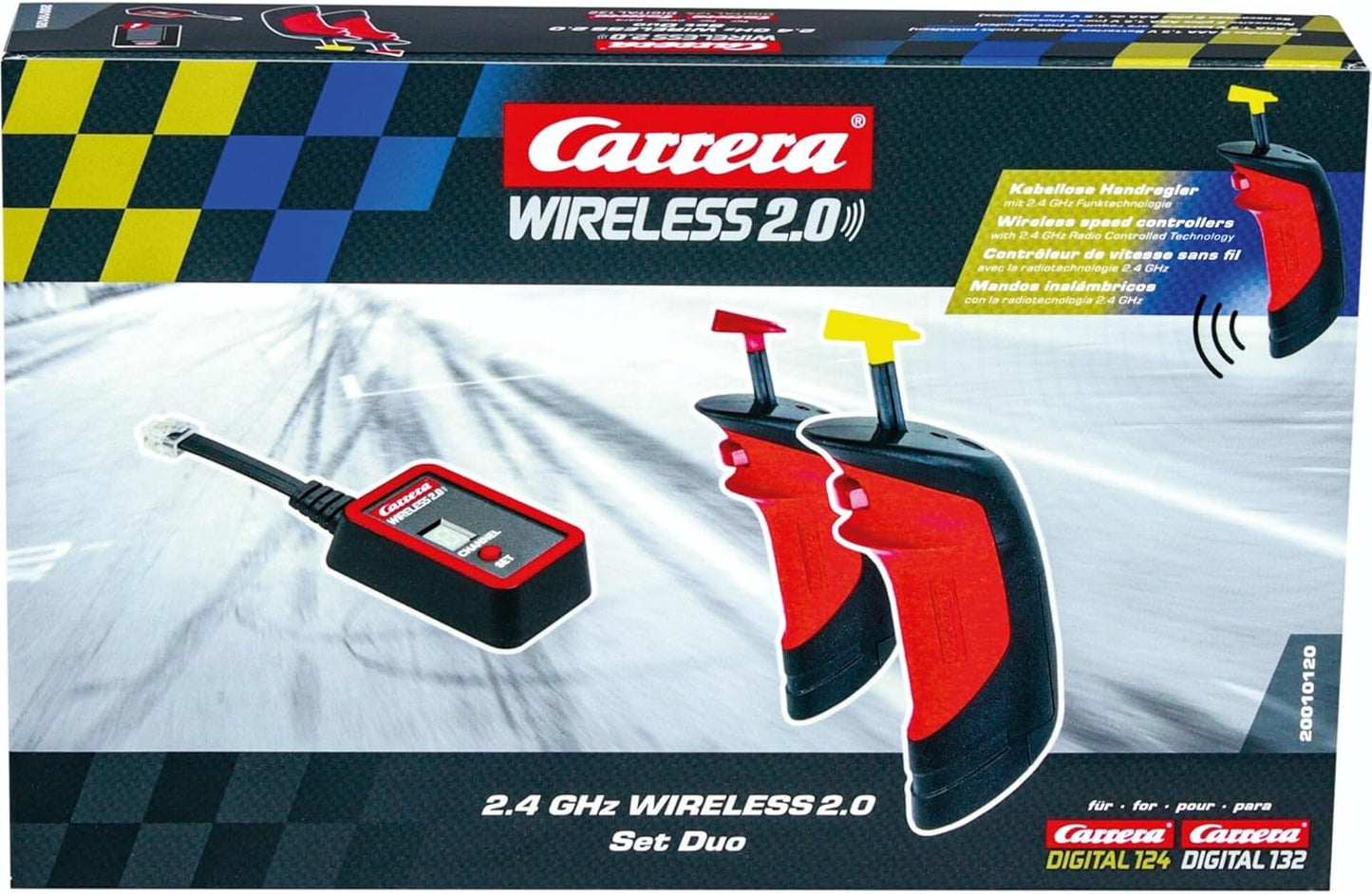 Carrera - 20010120 Wireless 2.0 Set Duo for Digital 132/124 | Wireless Racing Experience with 2 Hand Controls & Receiver | Compatible Batteries Included