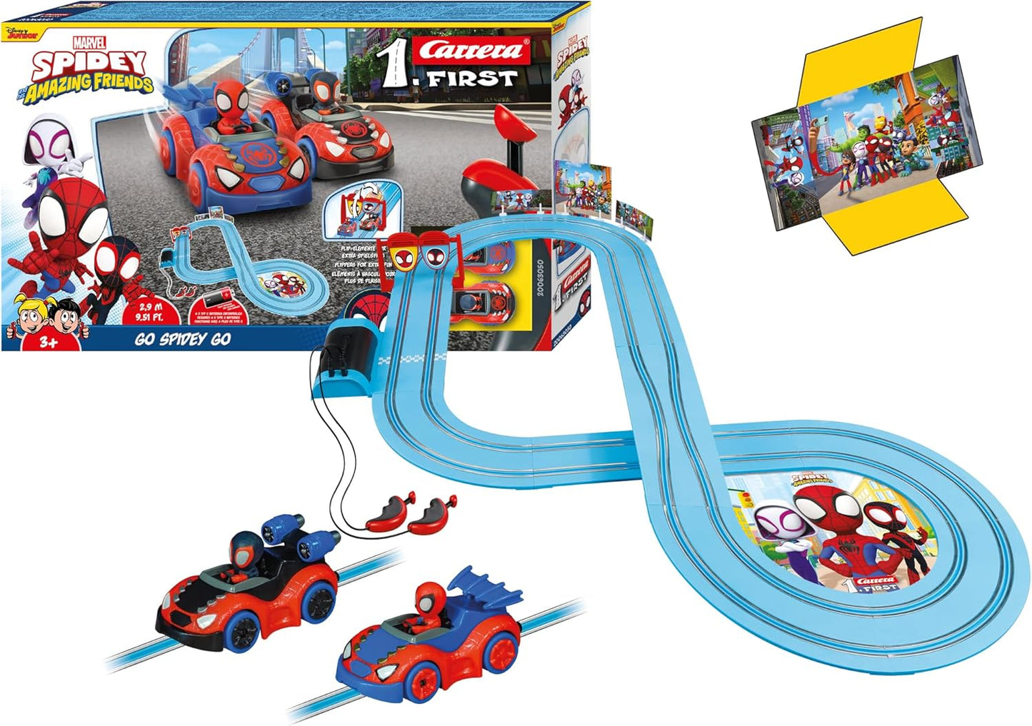 Carrera - 20063050 - Carrera First I Spidey Go Webs Go Race Track Set I Car for Racetrack | Racetracks and Licensed Slot Cars | Up to 2 Players | For Children from 3 Years and Adults