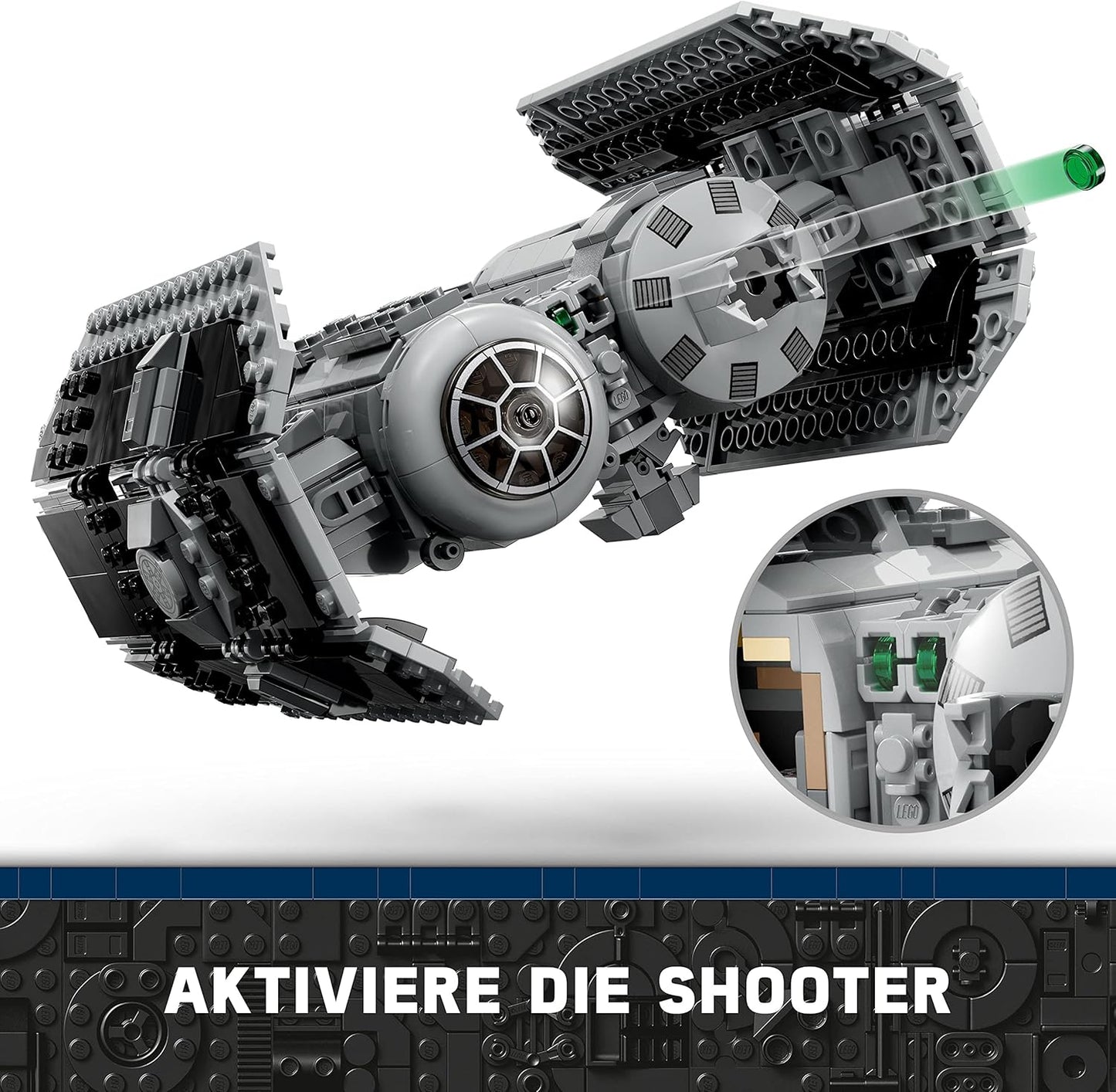 LEGO Star Wars TIE Bombe Modellbausatz mit Darth Vader Minifigur mit Lichtschwert und Gonk-Droide, baubares Spielzeug mit Starfighter als Geschenk 75347