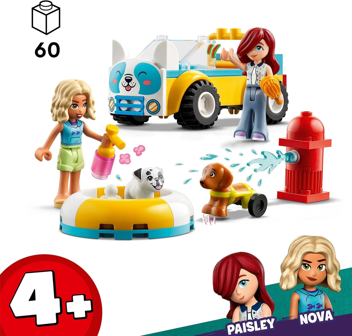 LEGO Friends Mobile Dog Salon, Vehicle Play Set with Animals for Role Play, Children's Toy with 2 Toy Figures and 2 Dogs for Girls and Boys from 4 Years, Dog Grooming Set 42635