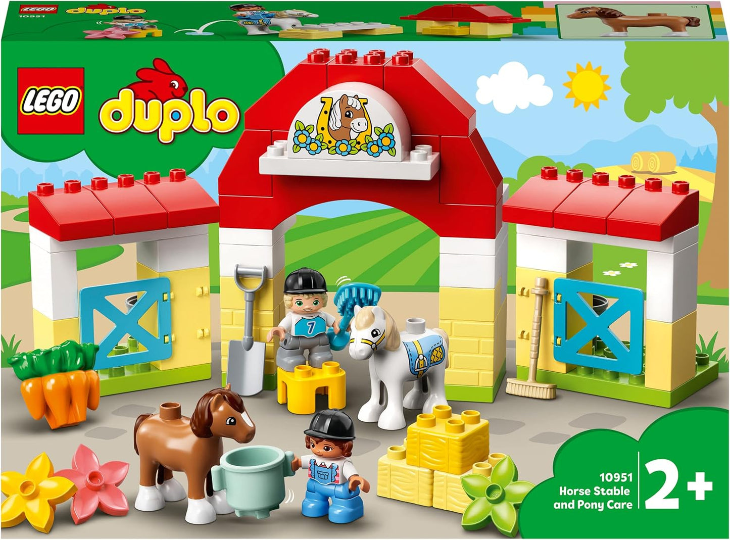 LEGO Duplo 10951 Horse Stable and Pony Care, Toddler Toy from 2 Years, Farm Play Set with Horse and Rider Figures