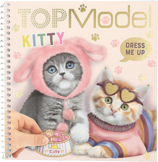 Depesche 12965 TOPModel Kitty Dress Me Up Sticker Book with 24 Pages of Pre-Printed Cat Motifs to Design Yourself Includes 11 Sticker Sheets