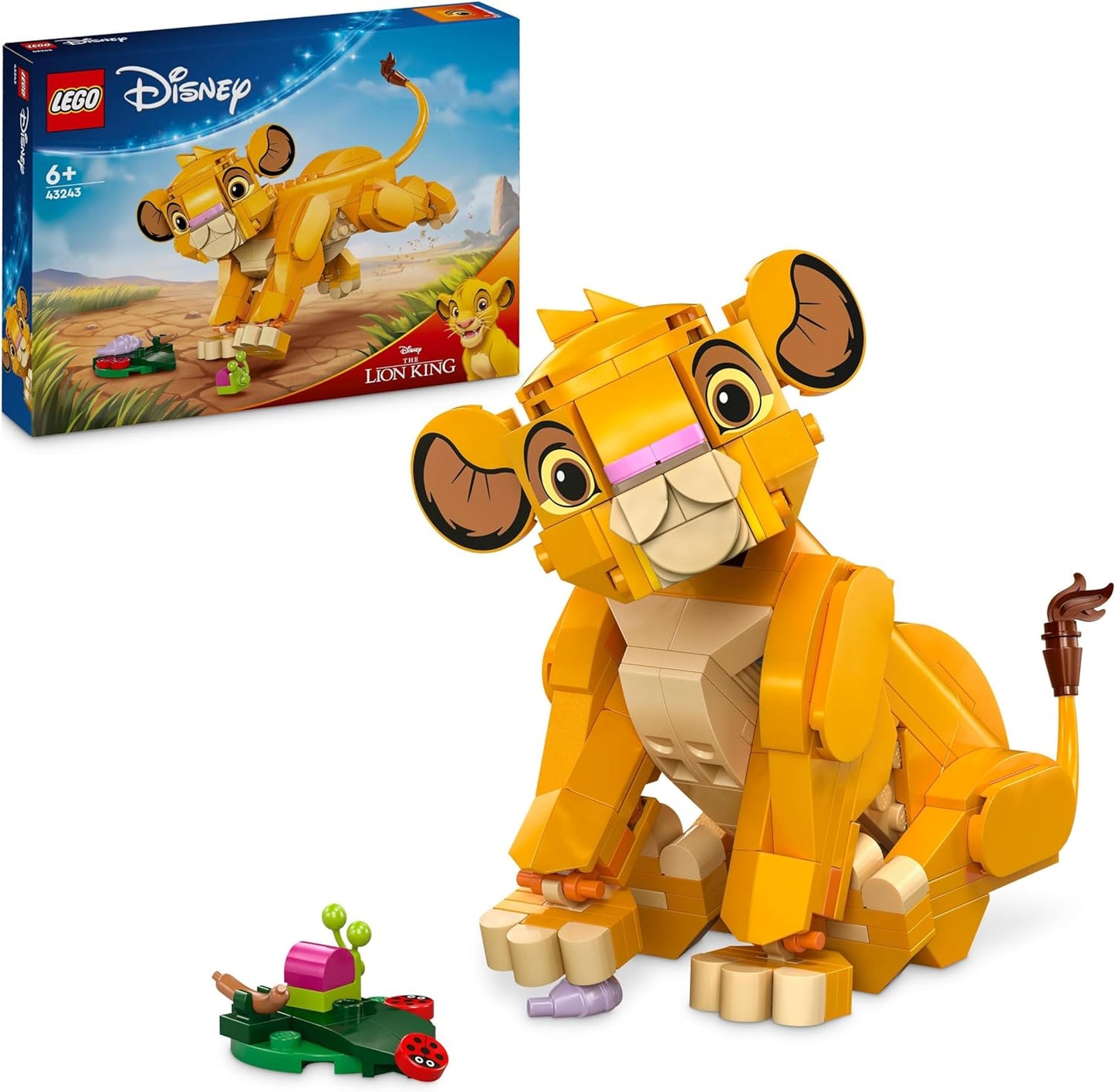 LEGO Disney Simba, the Lion Boy of the King, Building Toy for Children, Fantasy Playset with Lion Figure, Cool Gift Idea for Girls and Boys from 6 Years, Children's Toy 43243