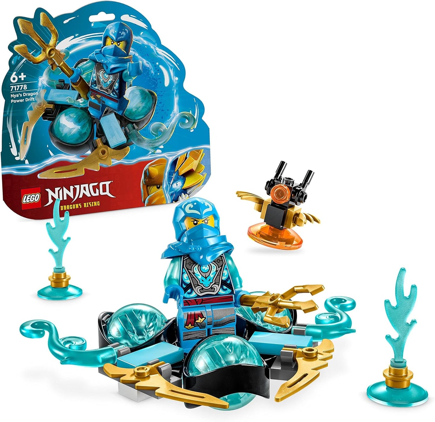 LEGO 71778 Ninjago Nyas Dragon Power Power Spinjitzu Drift Toy, Spinner with Art Pieces, NYA Mini Figure for Collecting, Small Gift for Children from 6 Years