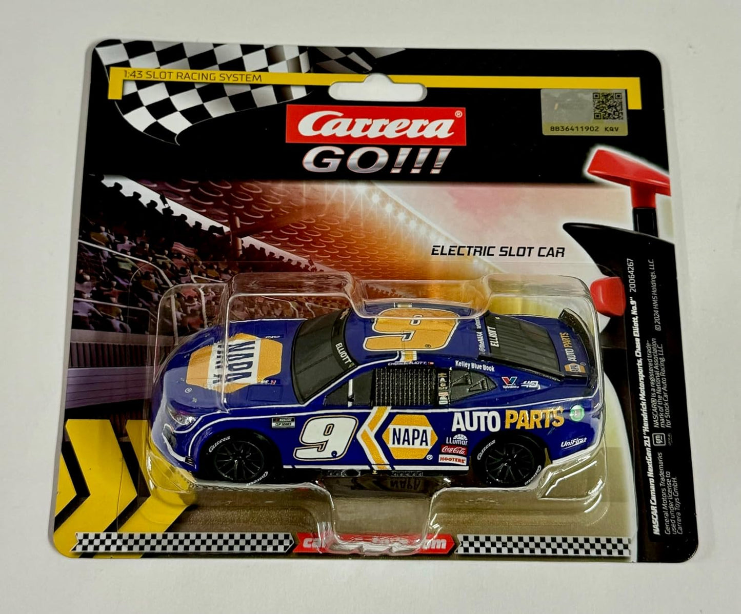 Carrera - 20064267 GO NASCAR Camaro ZL1 Hendrick Motorsports, Chase Elliott No.9 | Scale 1:43 Slot Car | Compatible with GO, GO Plus & Battery Operated | Authentic Details