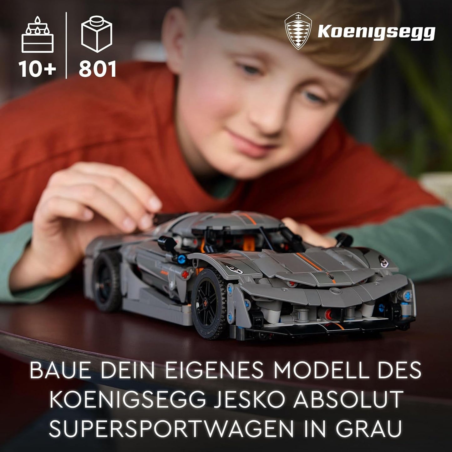 LEGO Technic Koenigsegg Jesko Absolut Super Sports Car in Grey, Construction Toy for Boys and Girls, Toy Car for Children, Gift for Car Fans, Decoration for the Children's Room, 42173