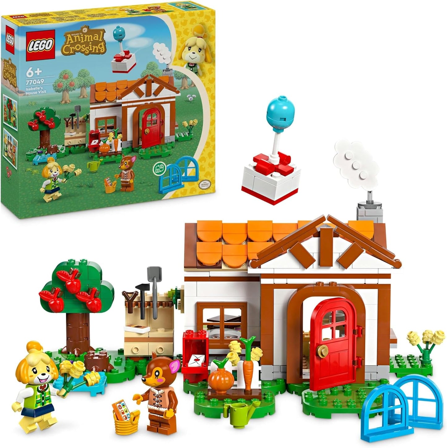 LEGO Animal Crossing Visit of Melinda, Creative Toy for Kids with 2 Mini Figures from the Video Game Series, Including Fatima, Merch, Gift for Girls and Boys from 6 Years 77049