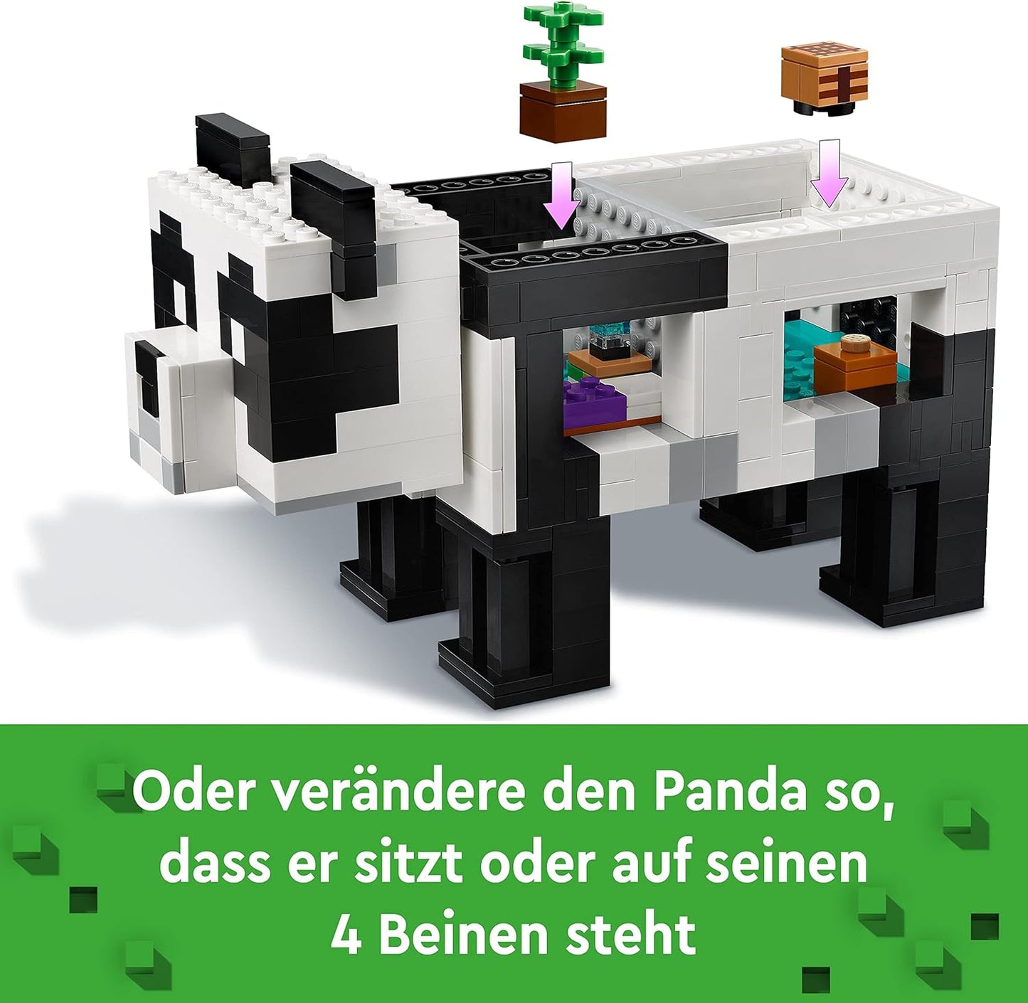 LEGO 21245 Minecraft The Panda House Set, Movable Panda Toy House with Animal Figures and Skeleton, Toy for Boys and Girls from 8 Years