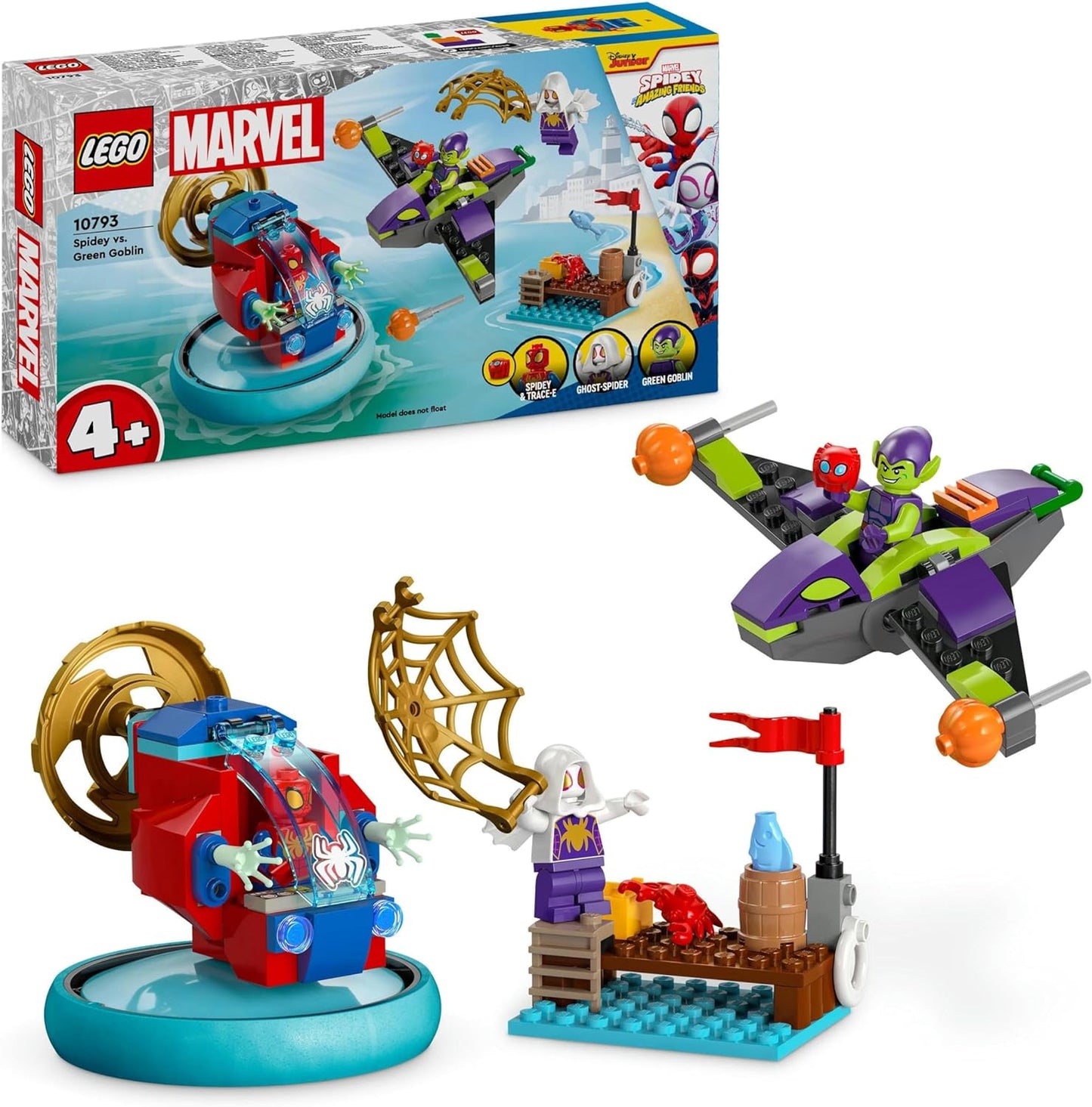 LEGO Marvel Spidey and His Super Friends Spidey vs. Green Goblin Spider-Man Toy with Mini Figures, Superhero Toy with Vehicles, Gift for Boys and Girls from 4 Years 10793