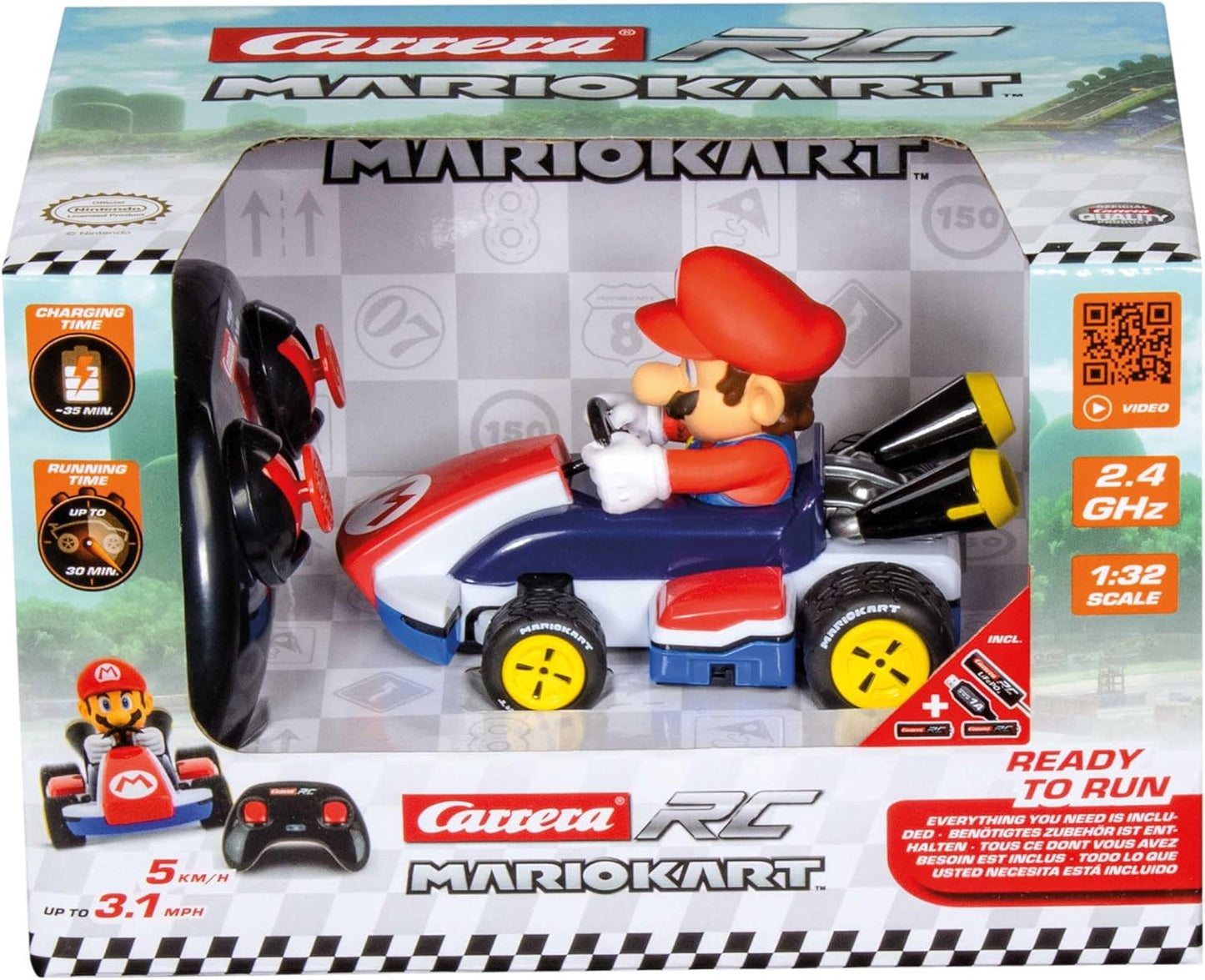 Carrera RC I 2.4GHz Mario Kart Race Kart 1:32 I Mario RC Vehicle I Officially Licensed I Authentic Design I For Nintendo Fans I Remote Controlled Car