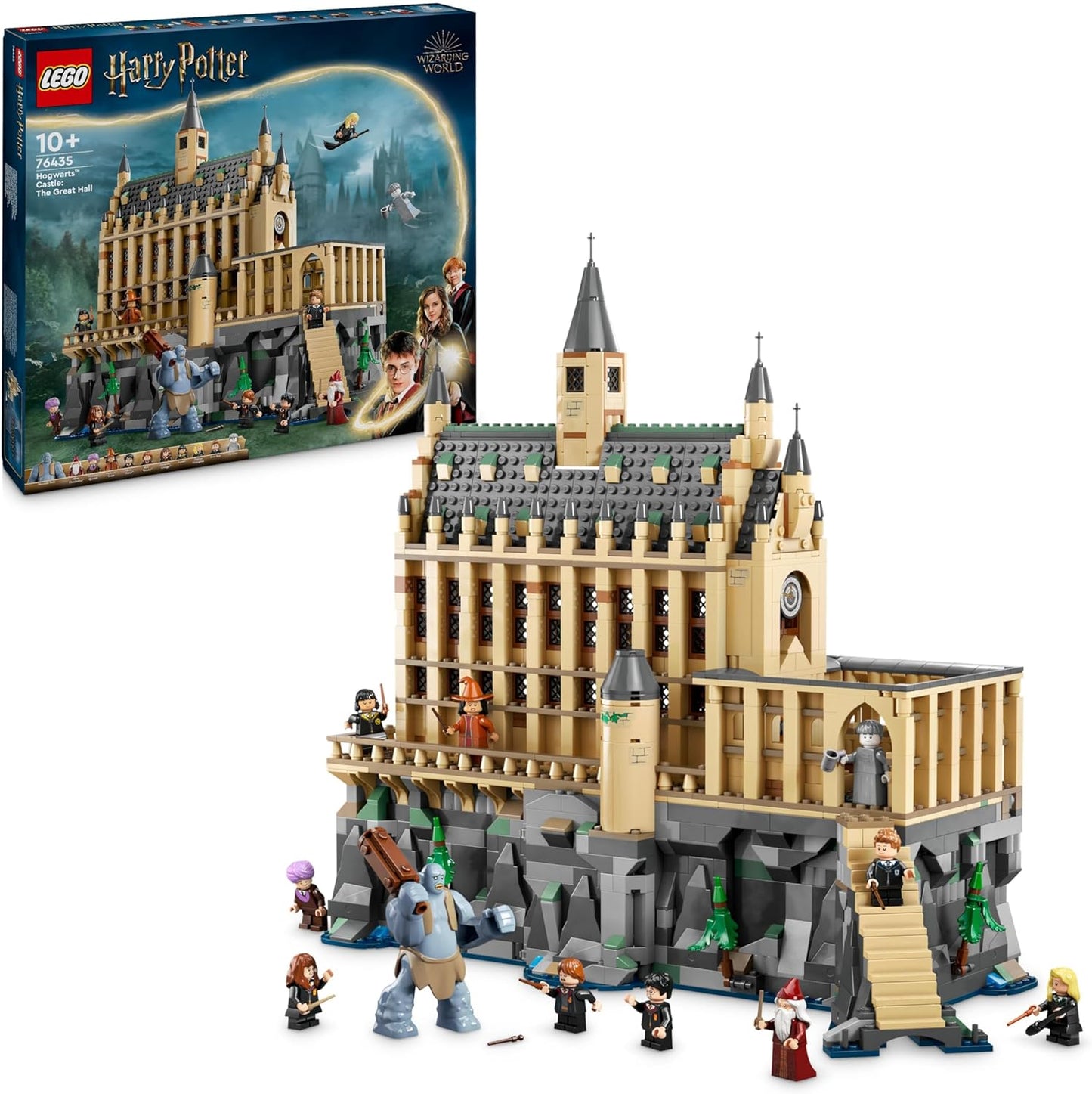 LEGO Harry Potter Hogwarts Castle: The Great Hall, Collectable Wizard Toy with 11 Mini Figures, Including Hermione Granger, Magic Gift for Boys and Girls 76435