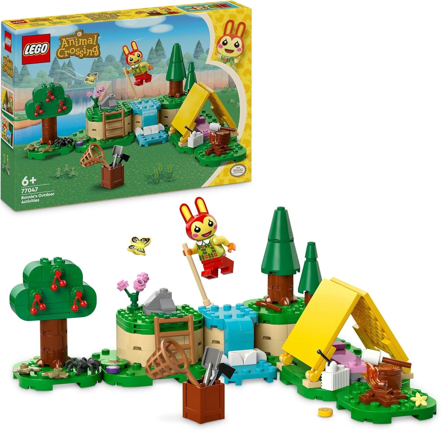 LEGO Animal Crossing Mimmis Outdoor Fun, Creative Toy for Kids, Animal Set with Rabbit Figure from the Video Game, Gift for Girls and Boys from 6 Years 77047