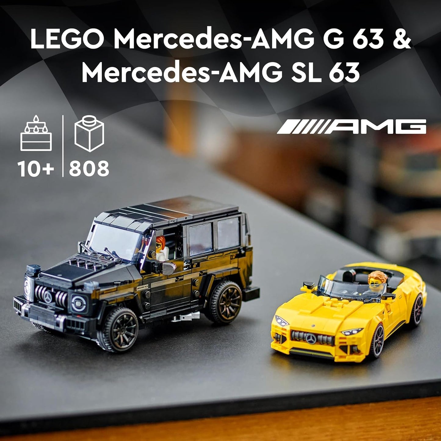 LEGO Speed Champions Mercedes-AMG G 63 & Mercedes-AMG SL 63, Construction Set with 2 Toy Cars and 2 Driver Mini Figures, Gift for Boys and Girls, Model Car Set, Racing Car Toy 76924