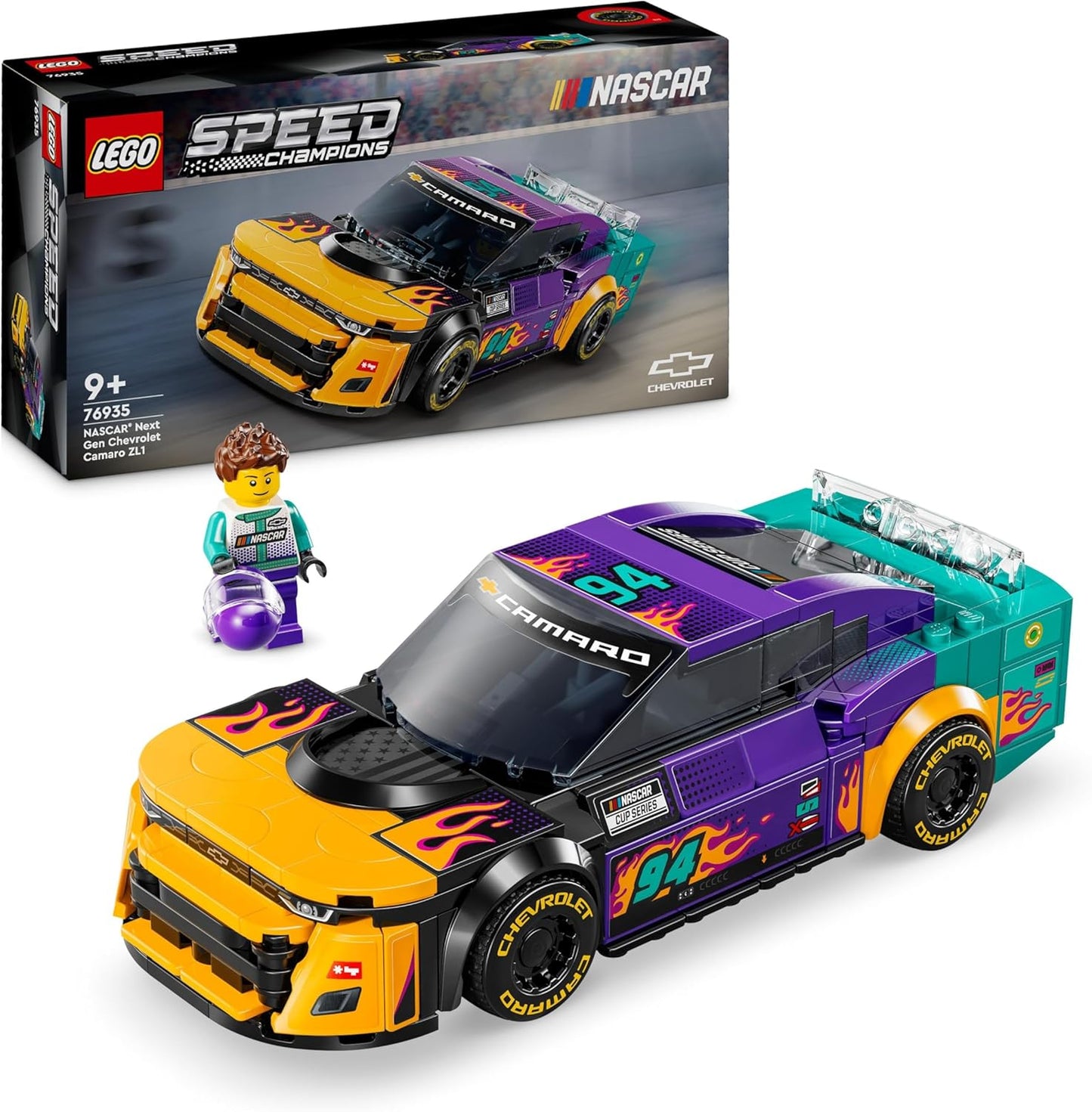 LEGO Speed Champions NASCAR Next Gen Chevrolet Camaro ZL1 Toy Car, Construction and Play Set with Racing Car, Gift for Boys and Girls from 9 Years, 76935