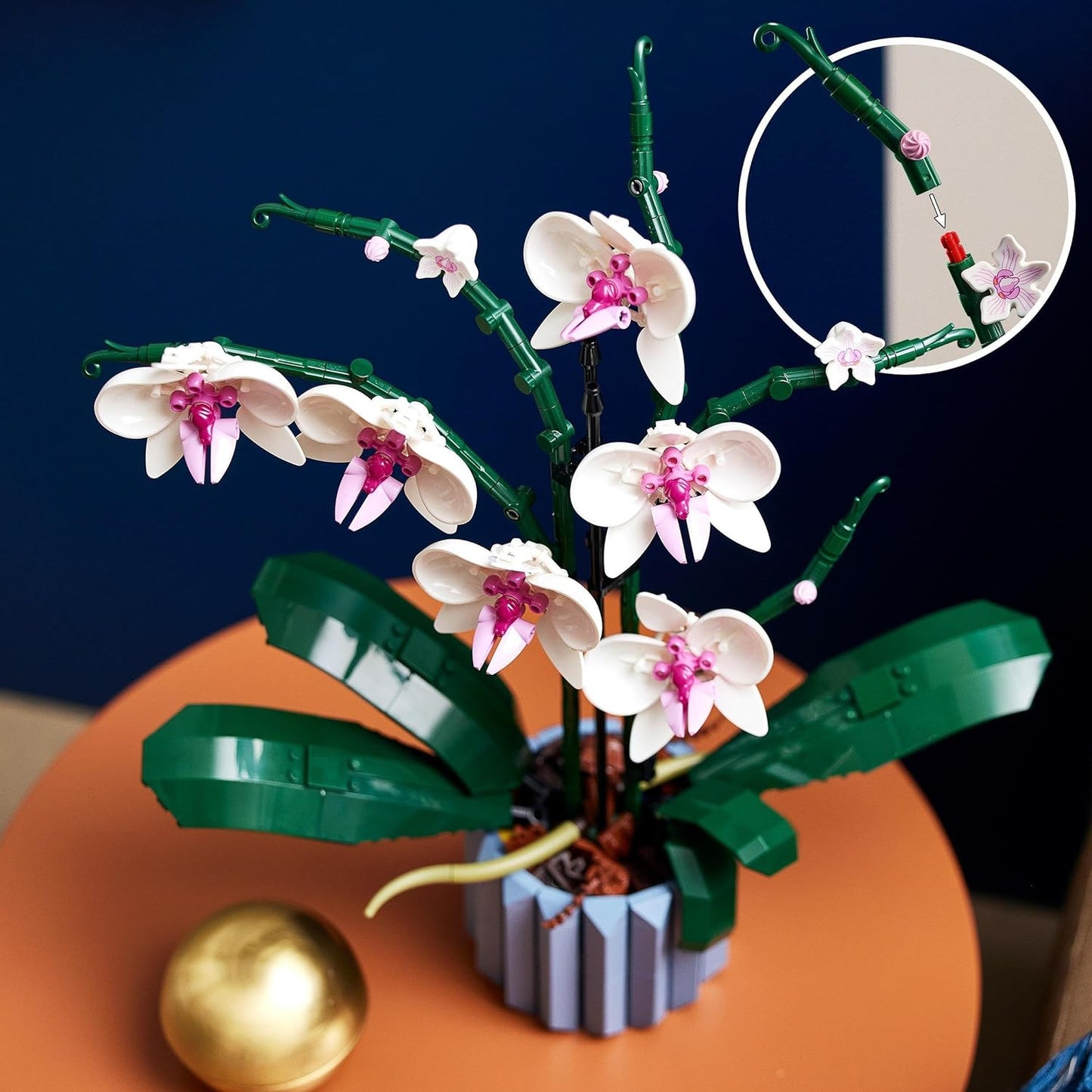 Lego Icons Orchid, Artificial Plant Set with White and Pink Flowers, Model Kit for Adults, Home and Room Decoration, Botany Collection, Gifts for Wife or Husband, Him and Him 10311