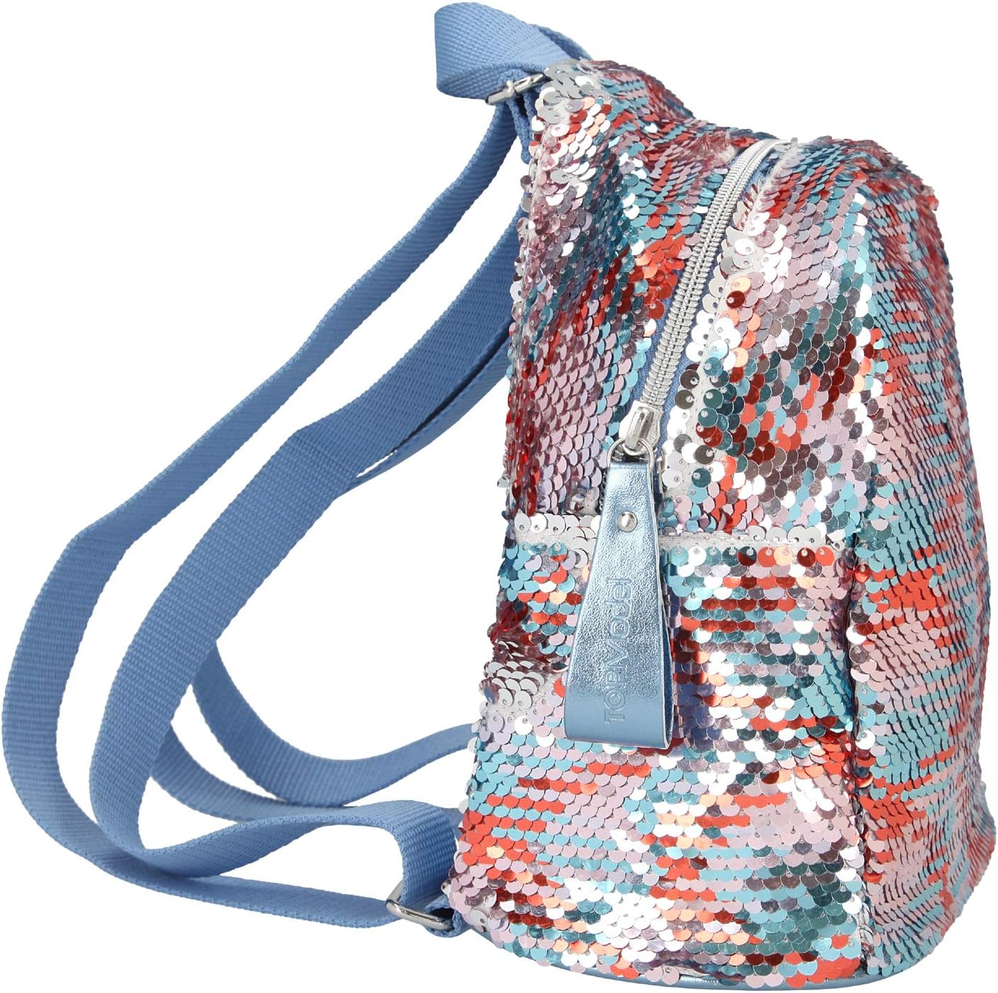 Depesche TOPModel 10826 Backpack with Sequins, Blue, Approx. 23 x 19 x 10 cm, blue