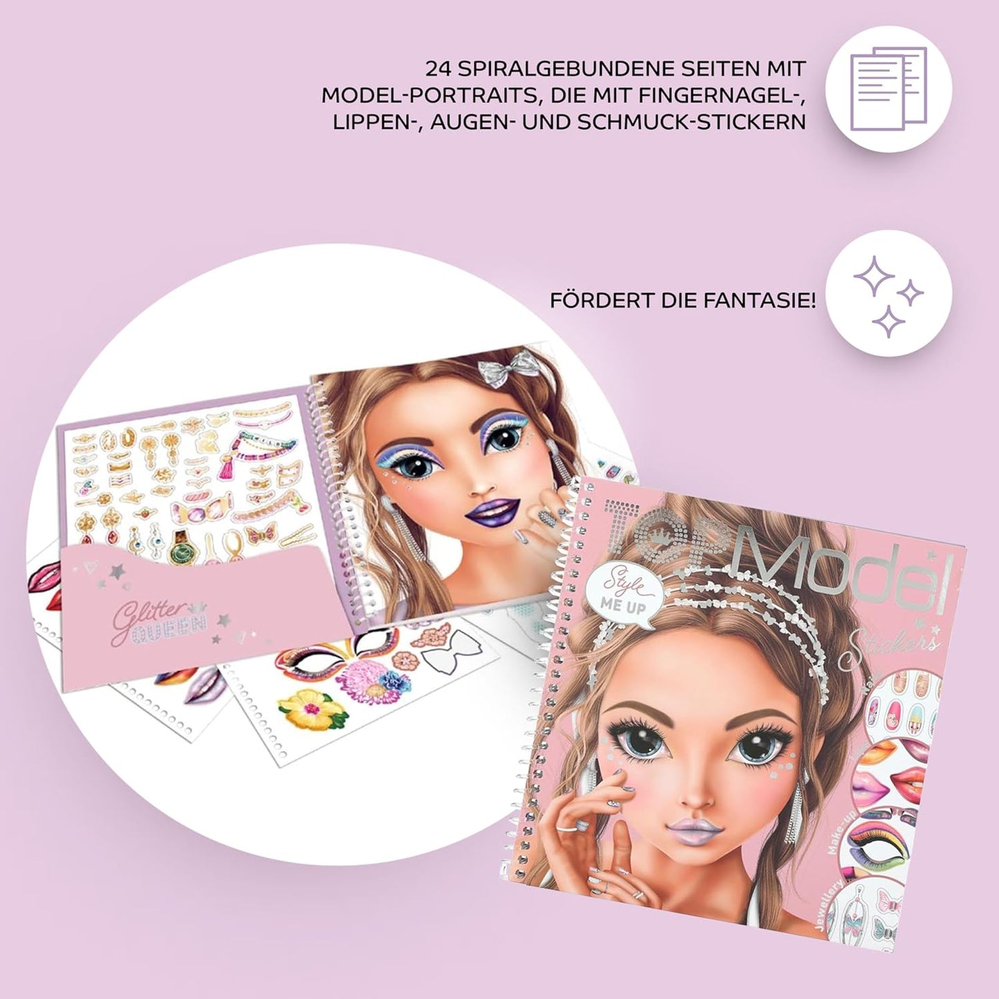 TOPModel Creative Set: Face Glitter and Pocket Colouring Book