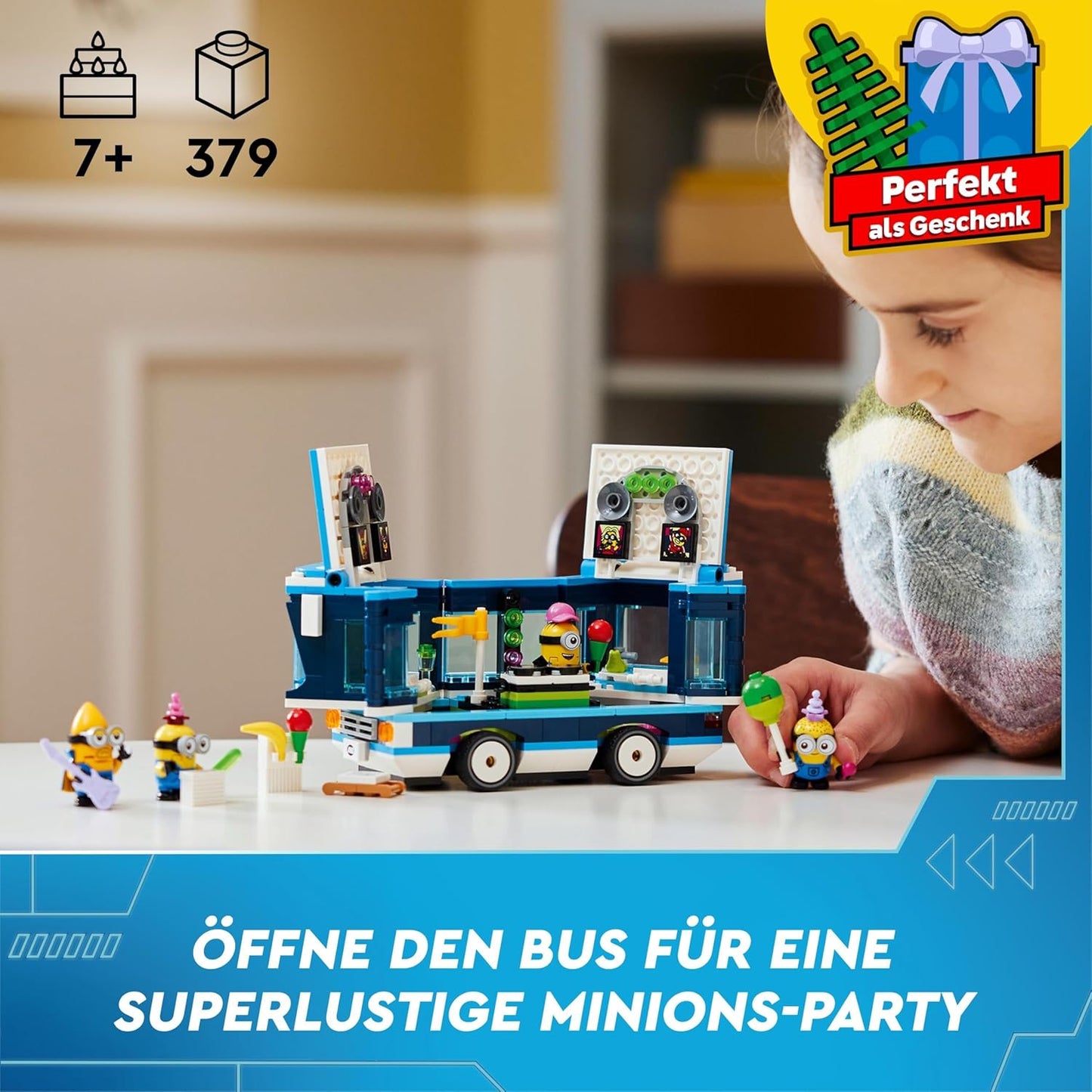 LEGO 75581 Despicable Me 4: Minions and the Party Bus, Gift Idea for Minions Fans, Children’s Toy with 4 Mini Figures for Boys and Girls from 7 Years