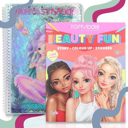 Depesche Fantasy Model Mermaid+TOPModel Beauty Fun Colouring Book - Creative Colouring Book for Fantasy and Styling!