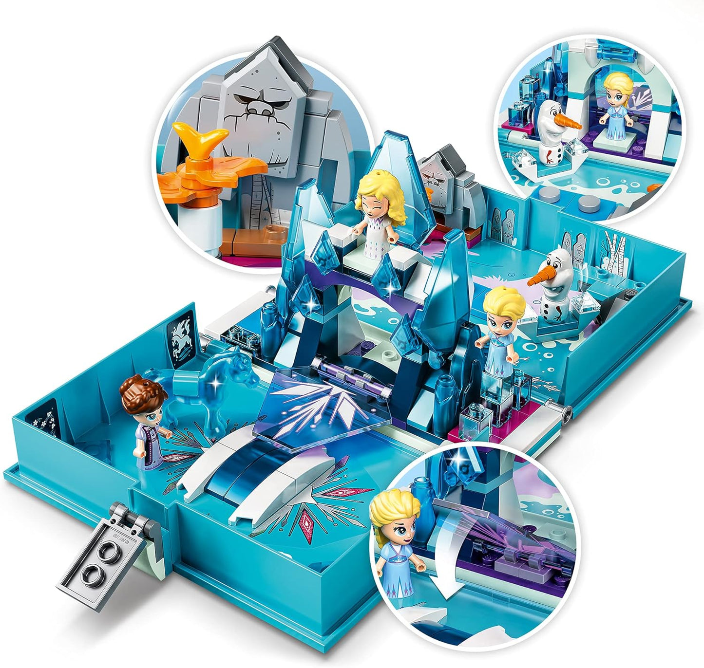 LEGO 43189 Disney Princess Frozen 2 Elsa's Storybook, Portable Play Set, Travel Toy for Kids, The Ice Queen 2