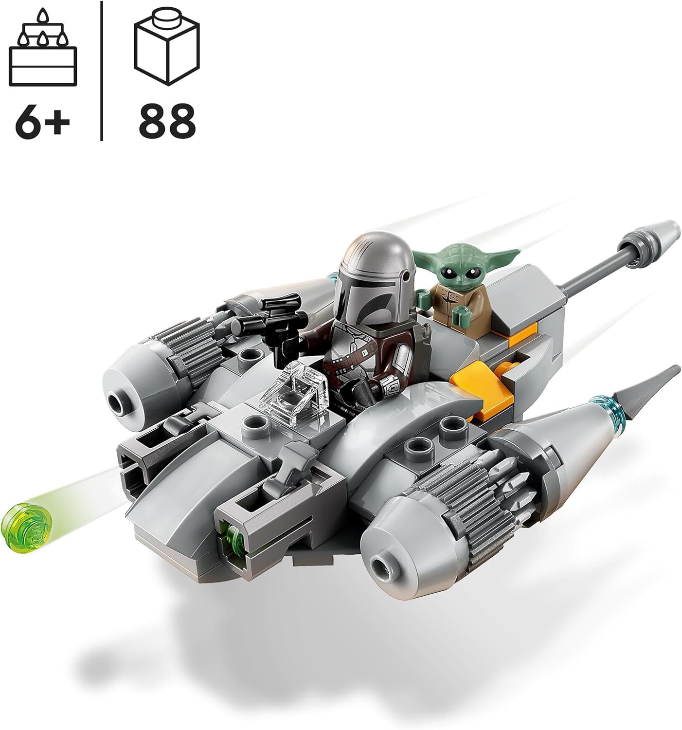 LEGO 75363 Star Wars N-1 Starfighter of the Mandalorian - Microfighter Micro Building Toy, The Book of Boba Fett Vehicle with Baby Yoda Figure Grogu, Gift for Children, Boys, Girls from 6 Years