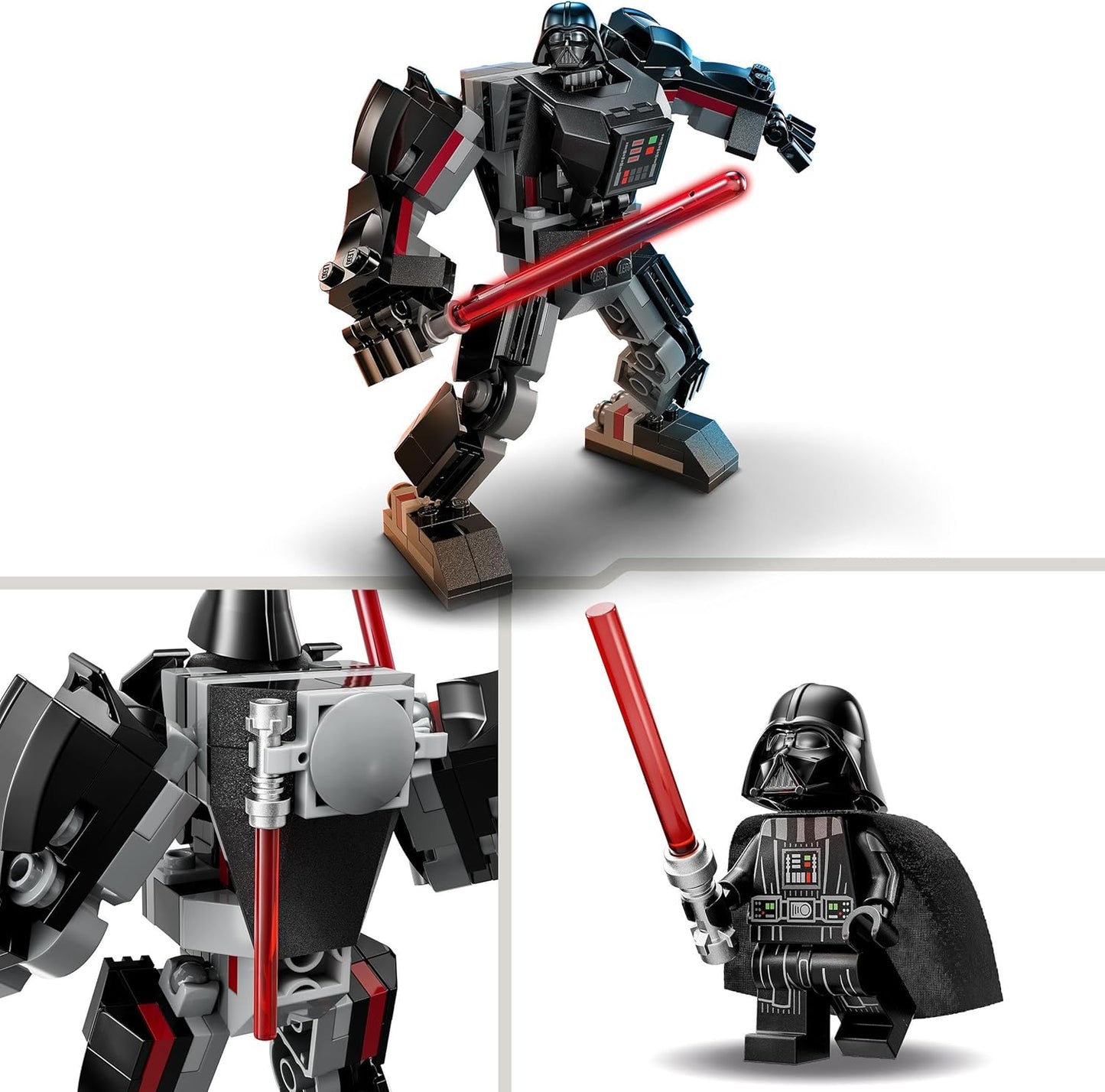 LEGO 75368 Star Wars Darth Vader Mech, Buildable Action Figure Model with Joint Parts, Mini Figure Cockpit and Large Red Lightsaber, Collectable Toy for Children, Boys, Girls from 6 Years