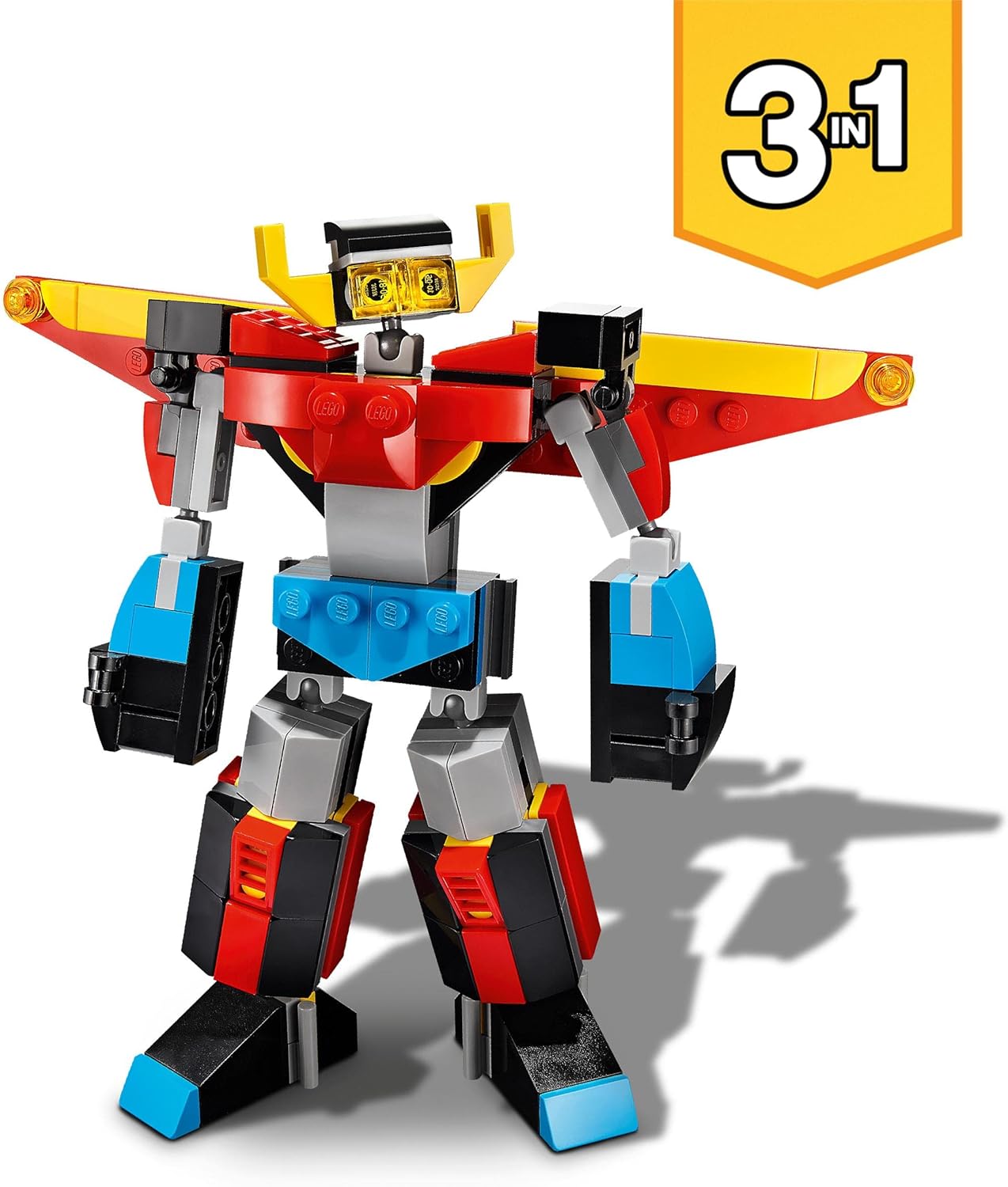 LEGO 31124 Creator 3-in-1 Super-Mech Robot Dragon Figure, Creative Aeroplane Toy for Children from 7 Years