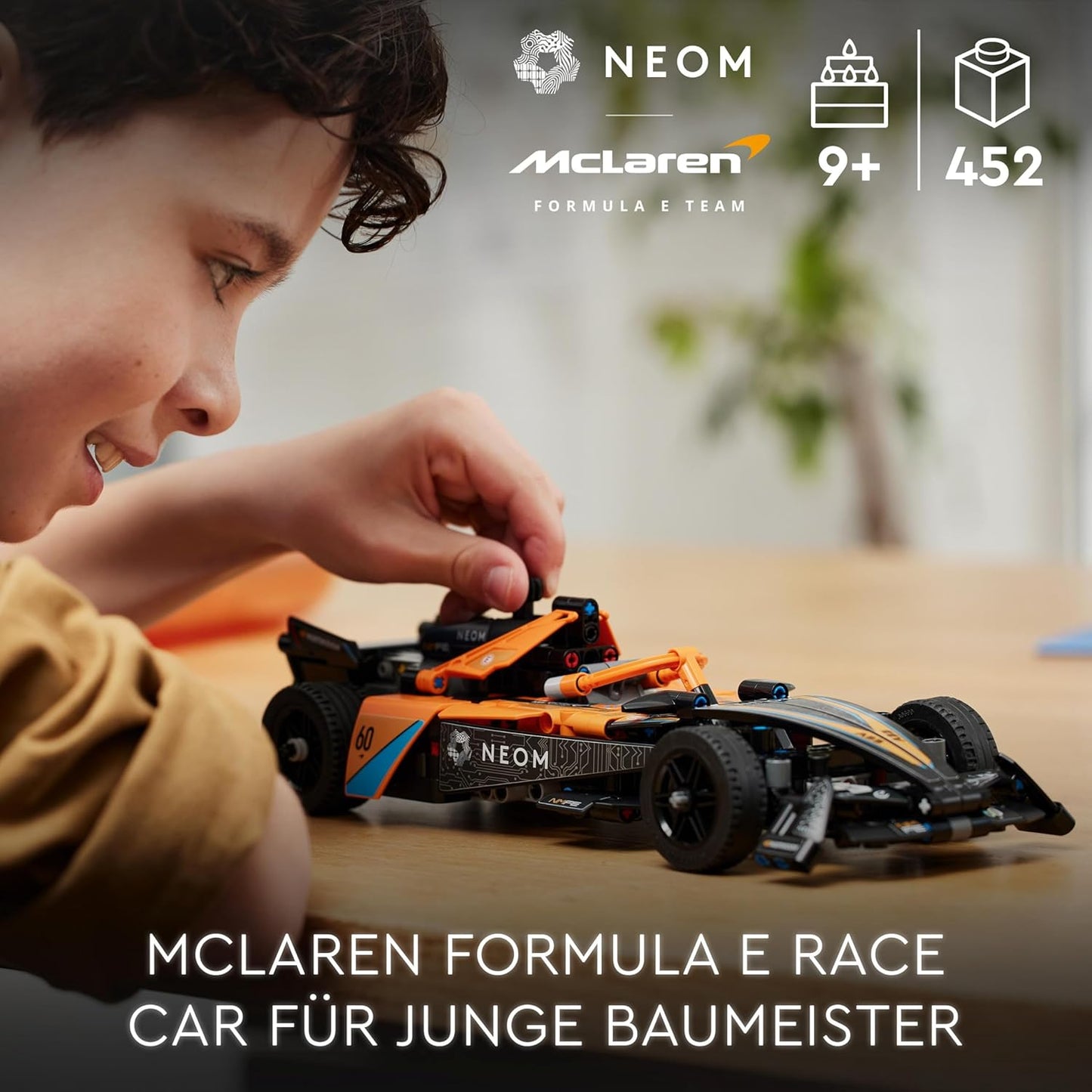 LEGO Technic 42169 NEOM McLaren Formula E Race Car, Racing Car Toy for Children of Ages 9+, for Boys and Girls, Model Vehicle Building Set, Decoration for Children's Room, Birthday Gift Idea