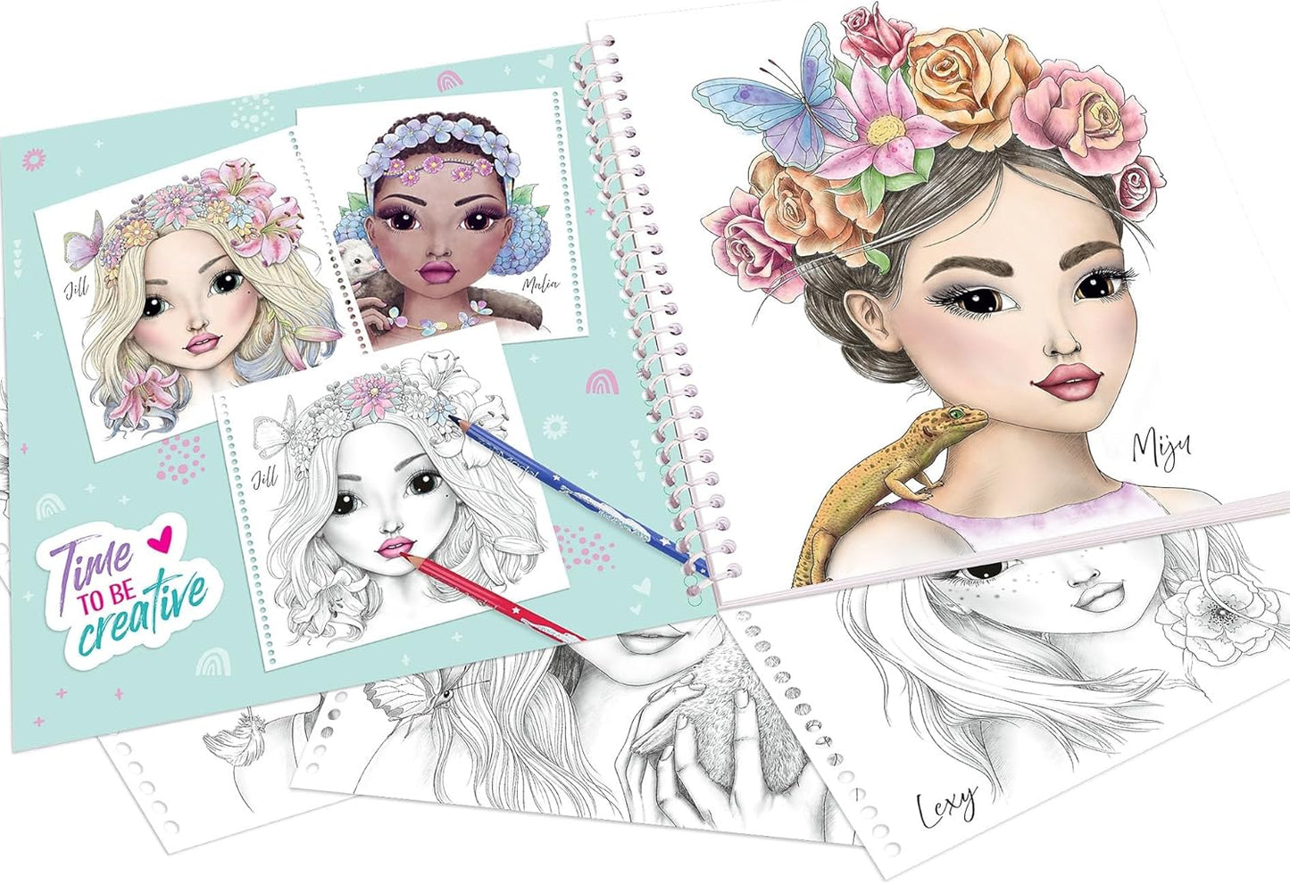 Depesche TOPModel 12468 Special Colouring Book with 20 Pages for Colouring Floral Model Motifs Includes Colouring Pages Multi-Coloured