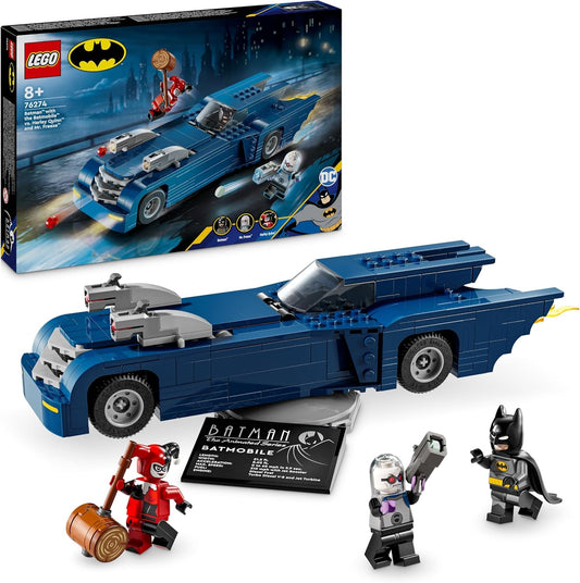 LEGO DC Batman: Batman in Batmobile vs. Harley Quinn and Mr. Freeze Toy Car from the Cartoon Series for Children, Gift for Boys and Girls from 8 Years 76274