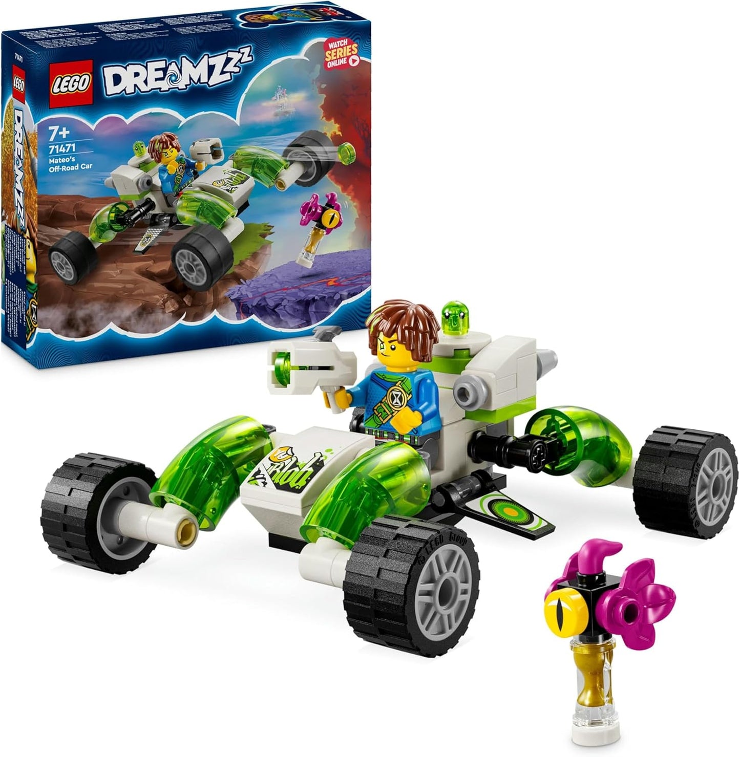 LEGO DREAMZzz 2-in-1 Mateos Off-Road Racer, Build Beach Buggy or Quadcopter, Vehicle Construction Set with Car and Plane Toy for Children, Fantasy Gift for Boys and Girls from 7 Years, 71471