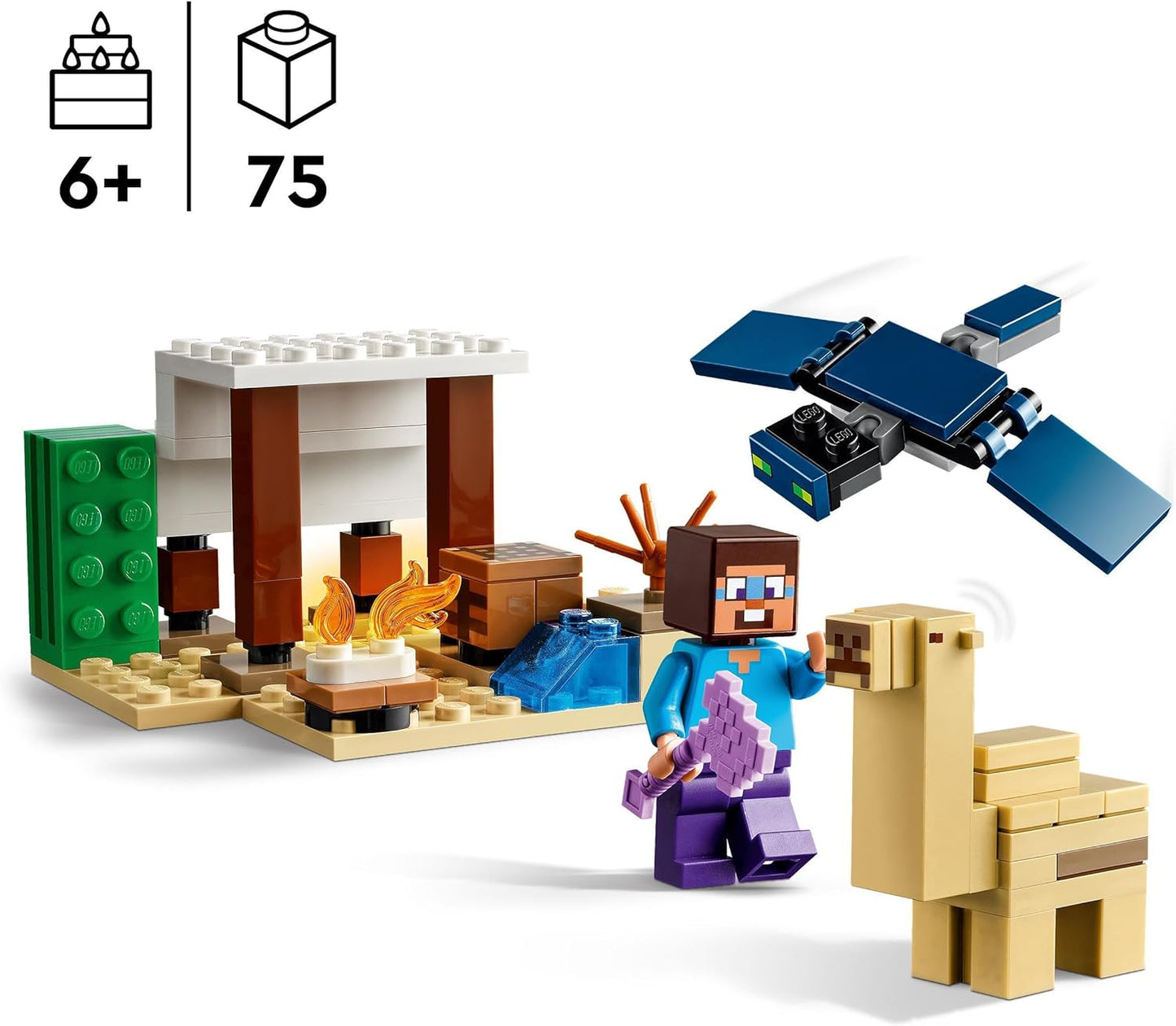 LEGO Minecraft Steves Desert Expedition Video Game Set for Boys and Girls, Biome with Steve, House, Figures and Camel Toy, Gamer Gift for Children from 6 Years 21251