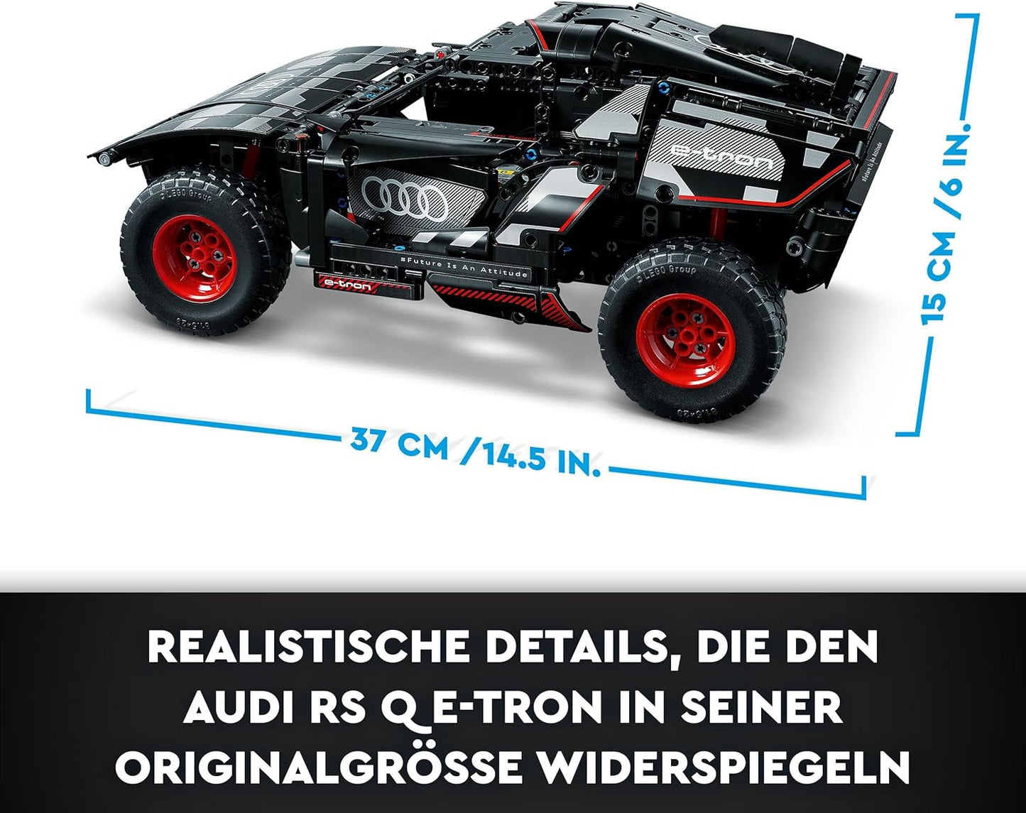 LEGO 42160 Technic Audi RS Q e-tron RC Rally Car Toy, Dakar Rally Off-Road Vehicle, App Controlled RC with Control+, Gift for Boys, Girls and Fans from 10 Years to Build