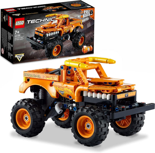 LEGO 42135 Technic Monster Jam EL Toro Loco, Monster Truck Toy from 7 Years, Toy Car Set for Boys and Girls, Off-Roader with Pull Back Motor