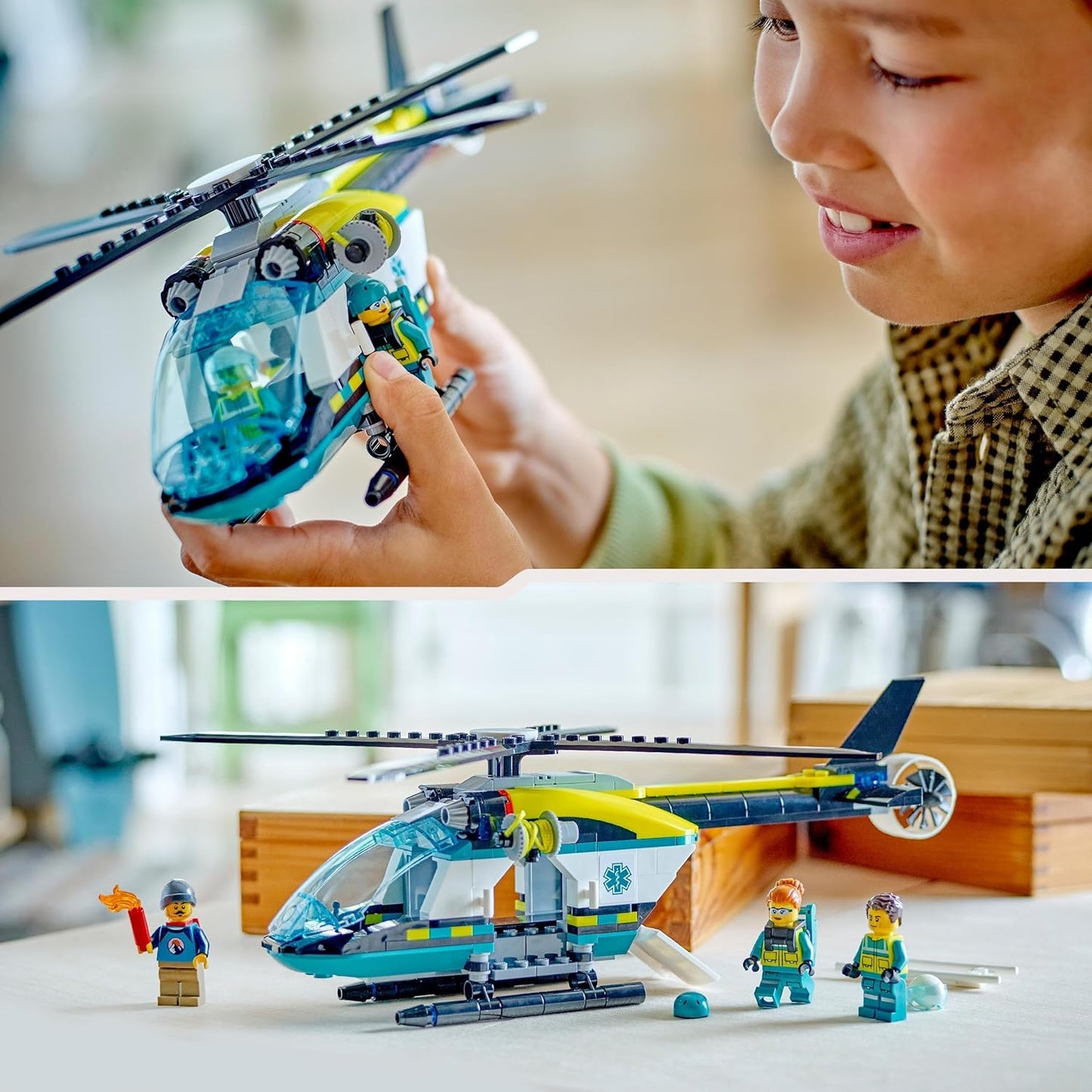 LEGO City Rescue Helicopter, Helicopter Toy for Children, Helicopter with Winch, Rotors and 3 Figures Including Pilot, Hiker and Air Saver, Gift for 6 Year Old Boys and Girls 60405