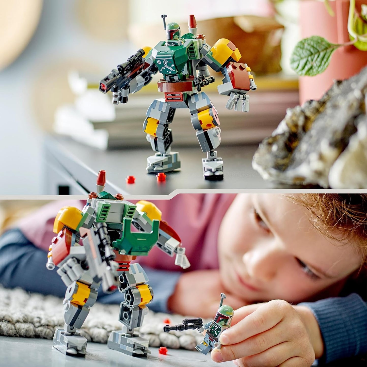 LEGO 75369 Star Wars Boba Fett Mech Buildable Action Figure with Blaster and Rocket Backpack with Flick Shooter Collectible Set for Kids